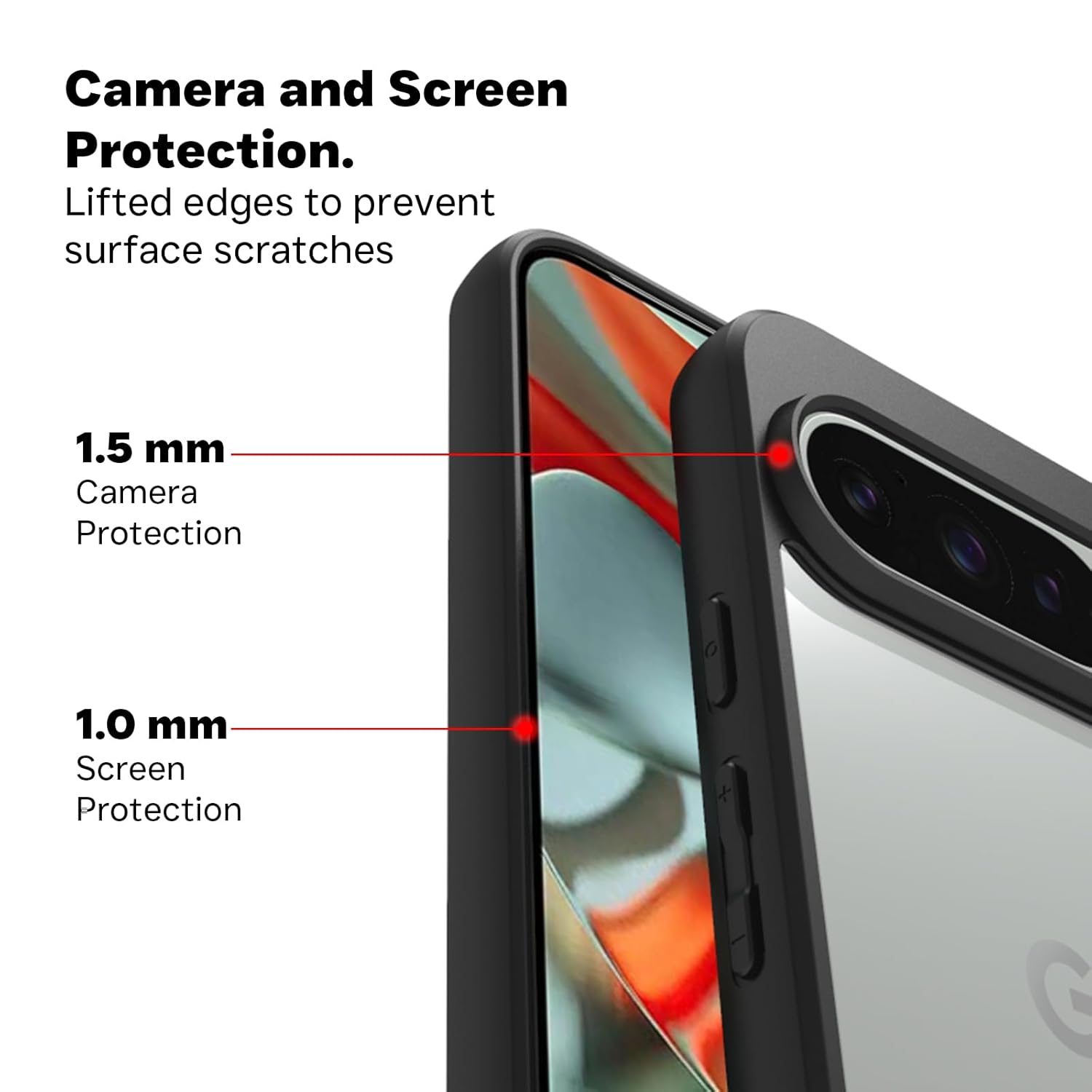 Google Pixel 9 / Pixel 9 Pro Back Cover Case | Sleek Hybrid - Black