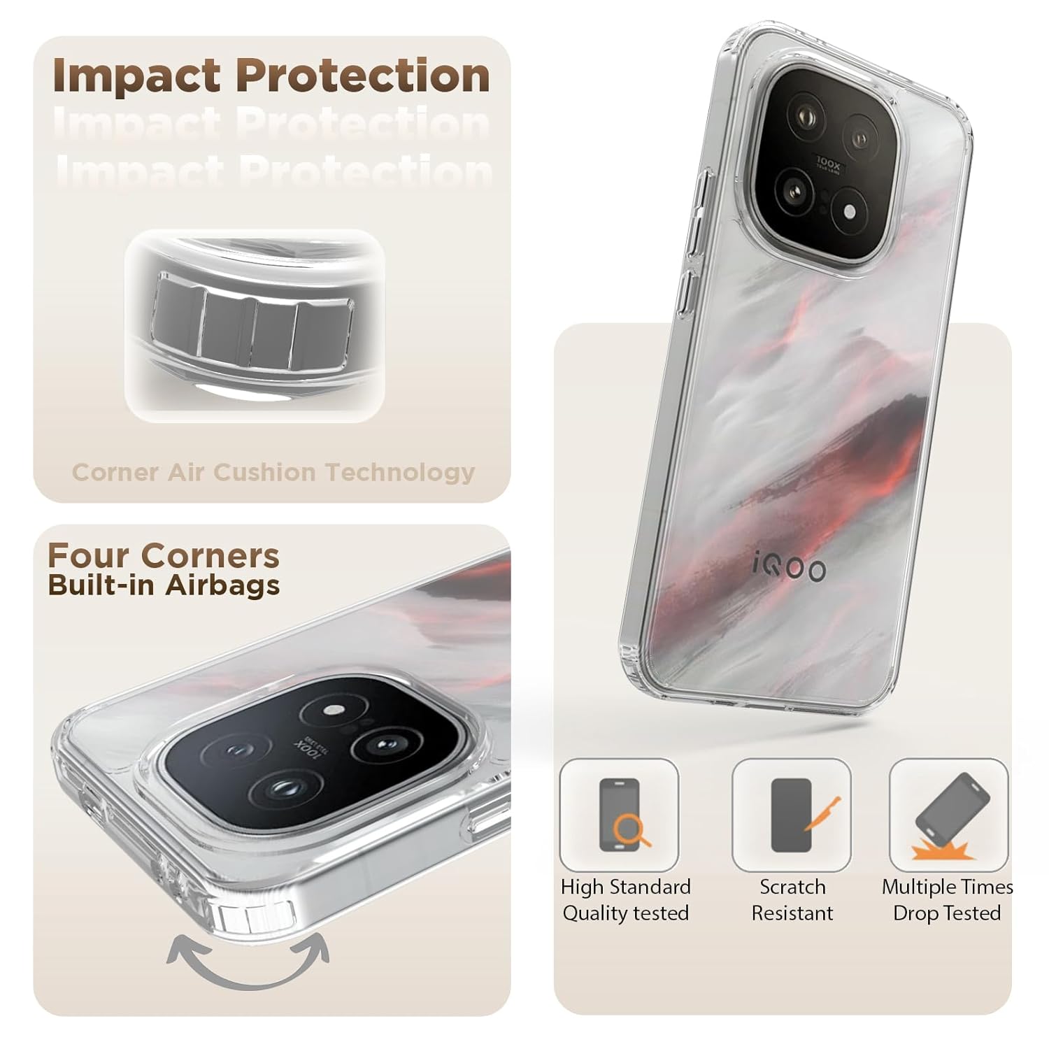 iQOO 15 5G Back Cover Case | Clear Hybrid - Clear