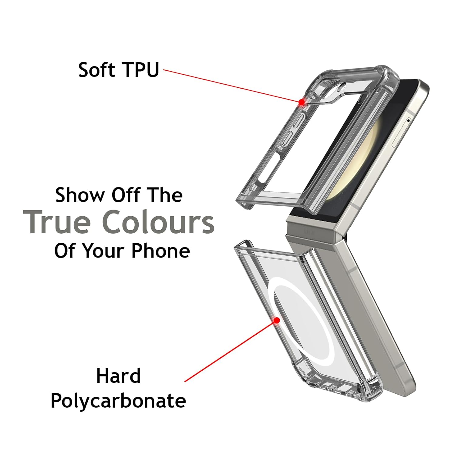 Samsung Galaxy Z Flip 5 Back Cover Case | Clear Hybrid - Clear Magnetic
