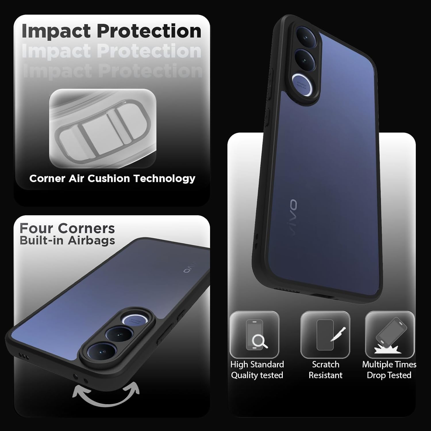 Vivo V70 FE Back Cover Case | Sleek Hybrid - Clear