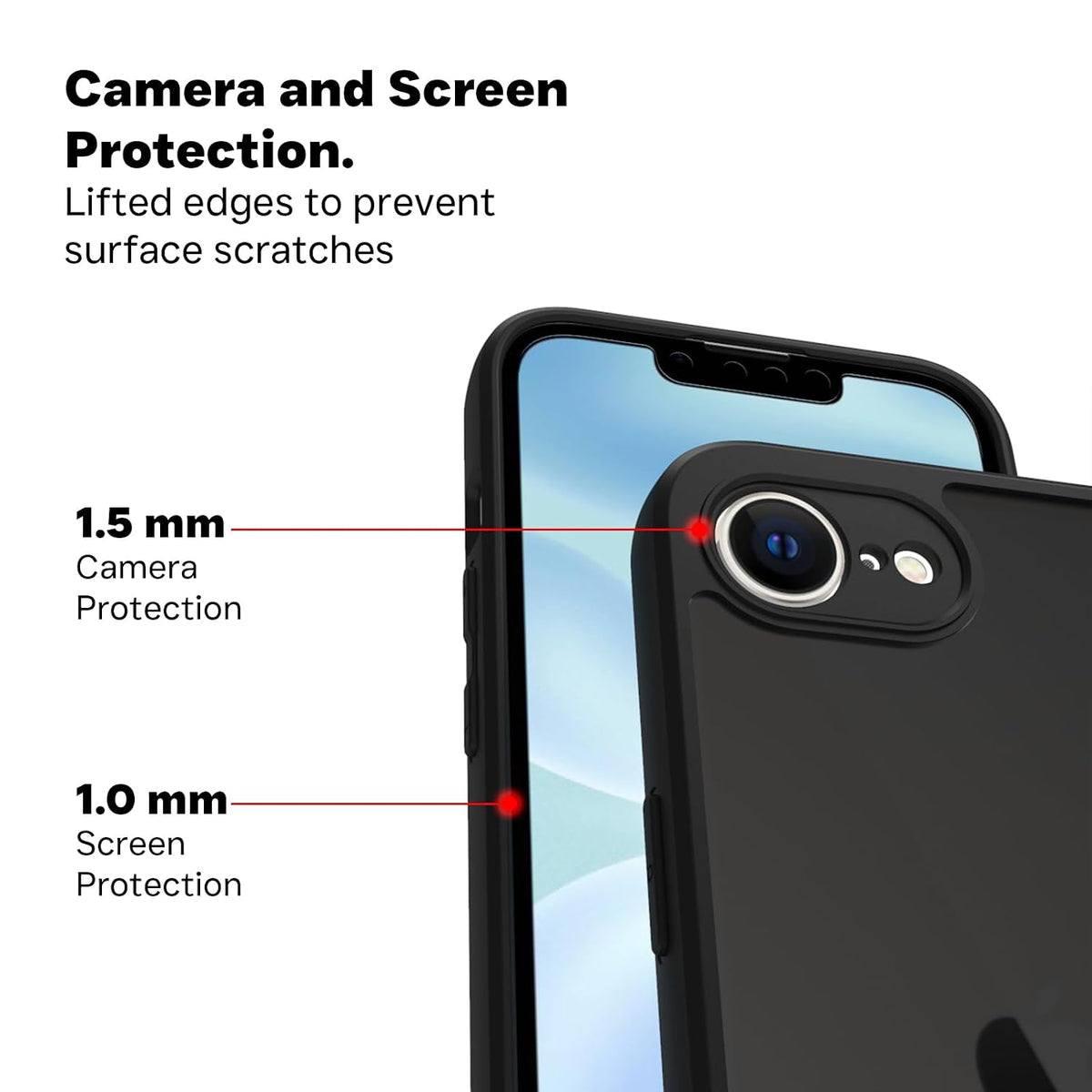 iPhone 16e / iPhone 17e Back Cover Case | Sleek Hybrid - Matte Black