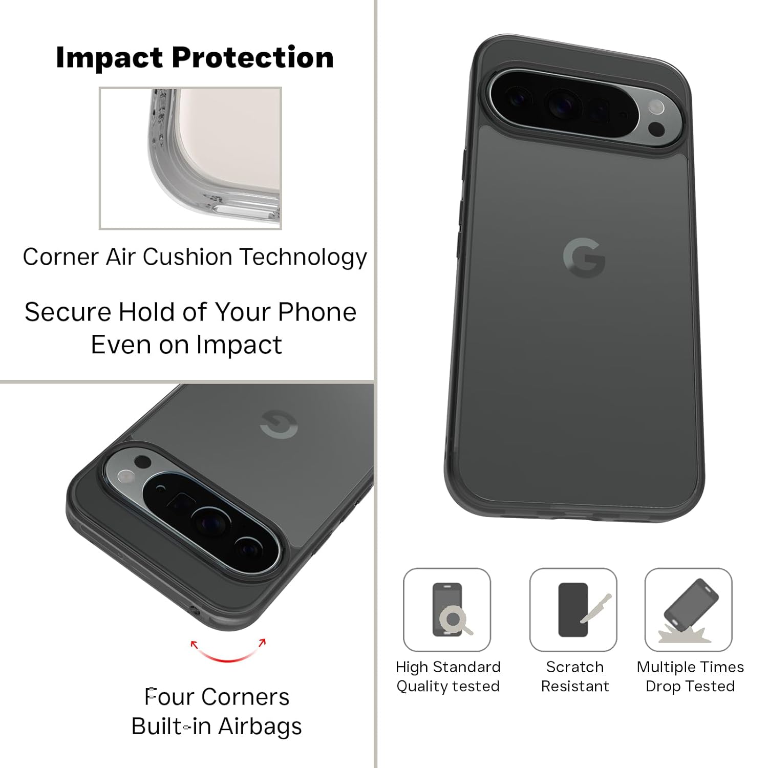Google Pixel 10 Pro XL Back Cover Case | Clear Hybrid - Clear