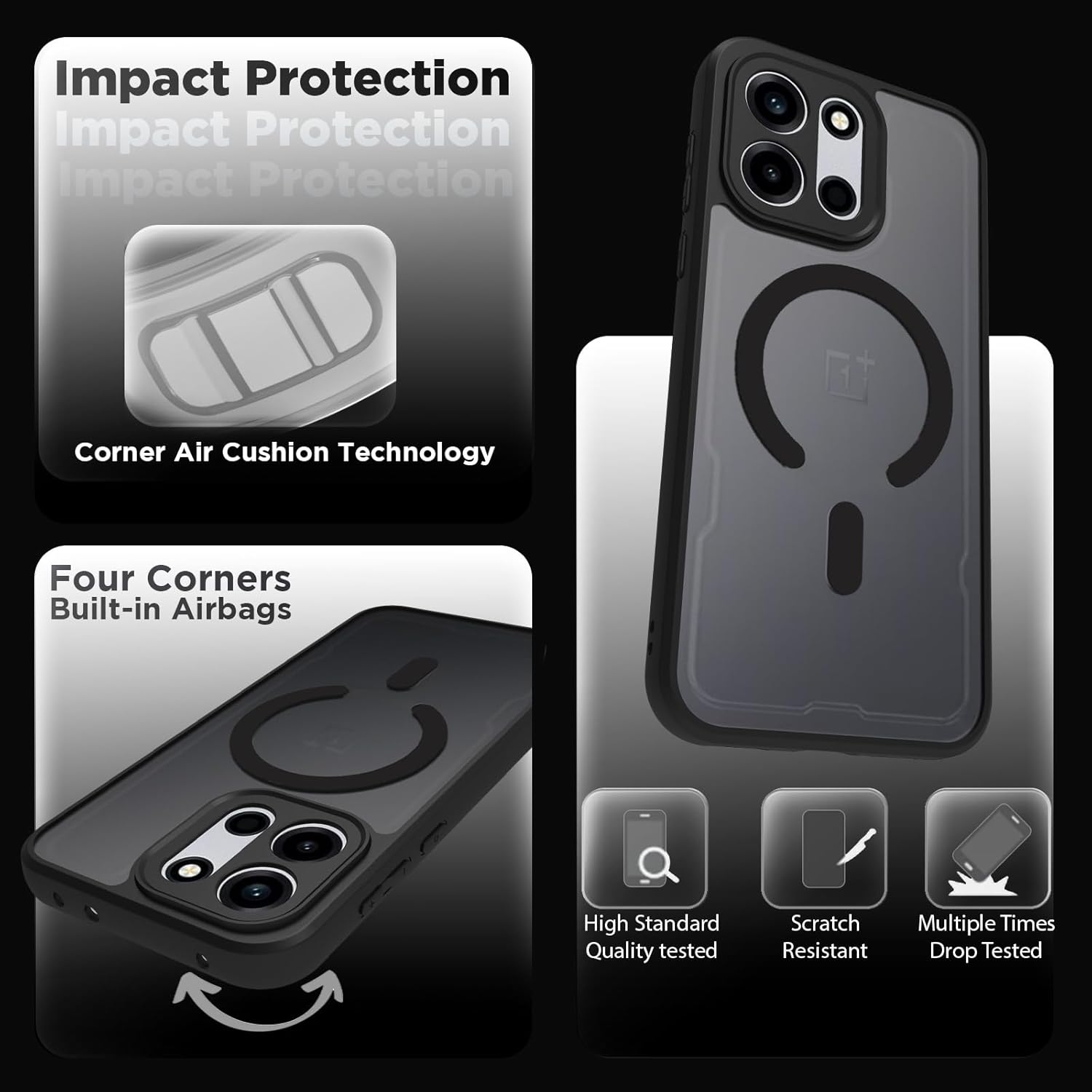 OnePlus Nord 6 5G / Nord CE 6 5G Back Cover Case | Sleek Hybrid - Matte Black Magnetic