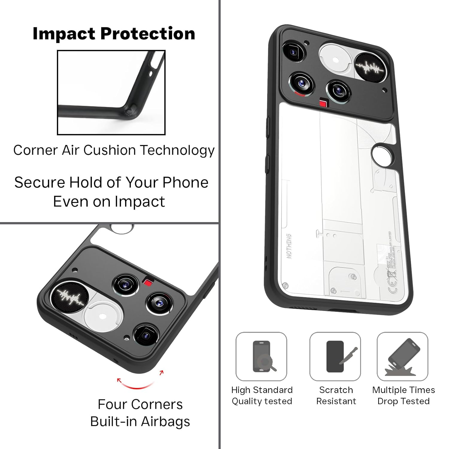Nothing Phone 3 Back Cover Case | Sleek Hybrid - Clear