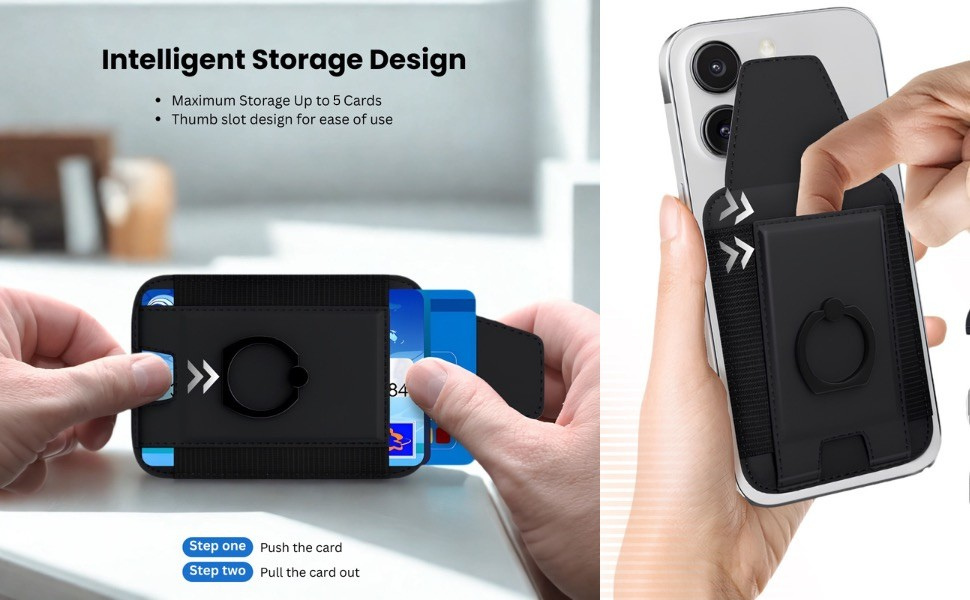 Magnetic Phone Wallet with Grip | Phantom - Black