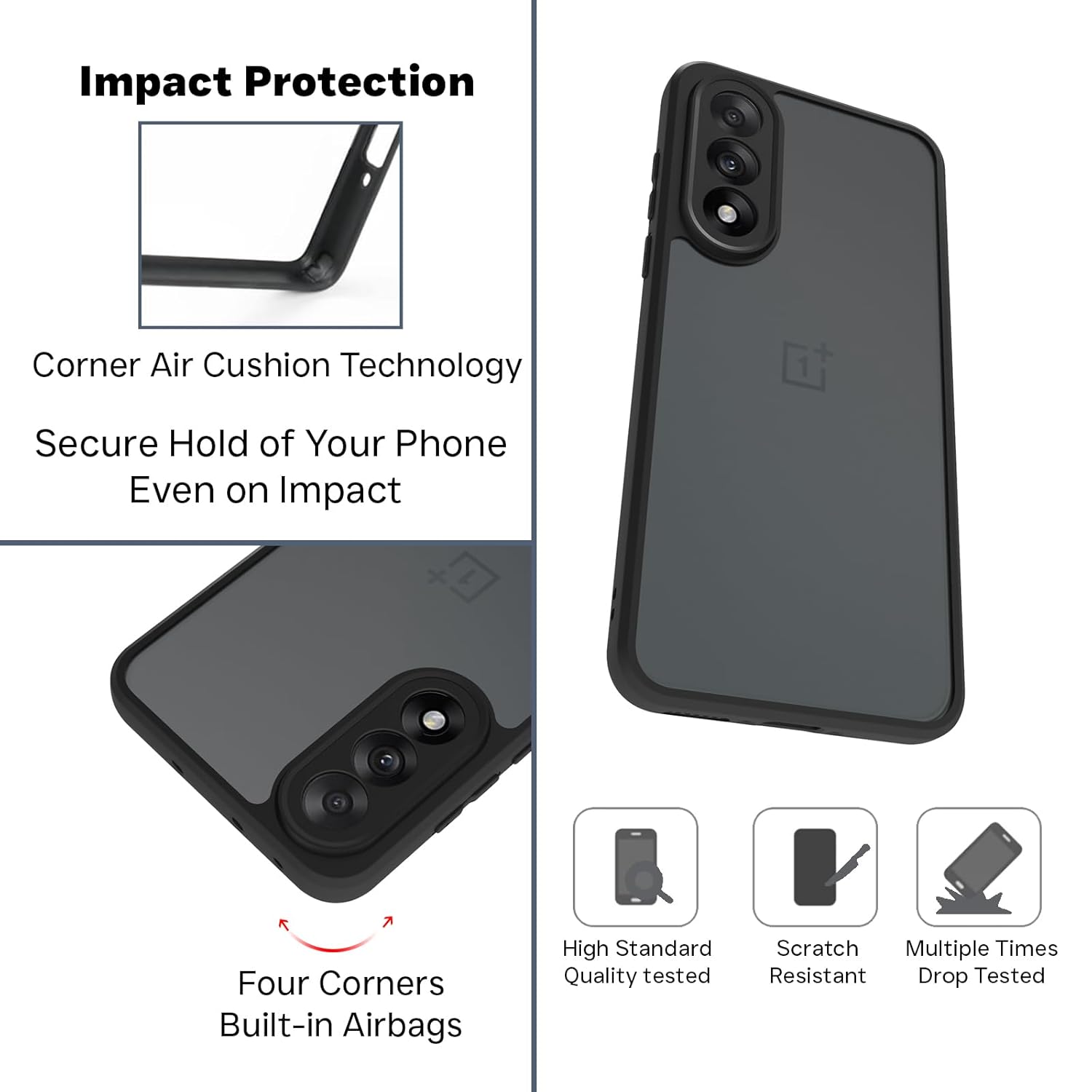 OnePlus Nord 5 5G Back Cover Case | Sleek Hybrid - Matte Black