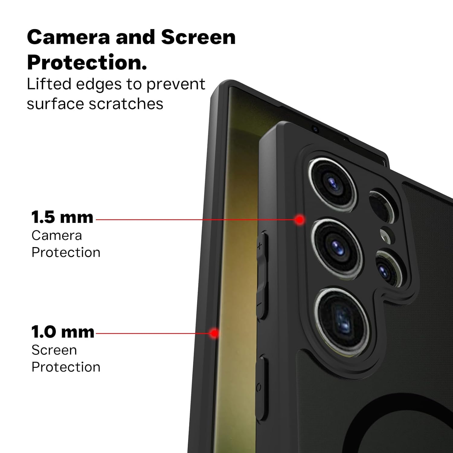 Samsung Galaxy S23 Ultra Back Cover Case | Sleek Hybrid - Matte Black Magnetic