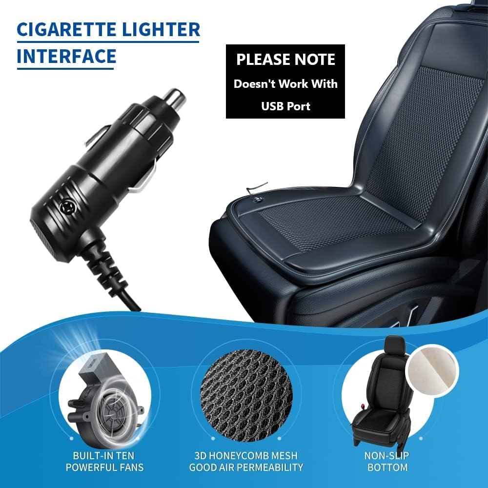 Ventilated Car Seat Cover | Black - Driver Side