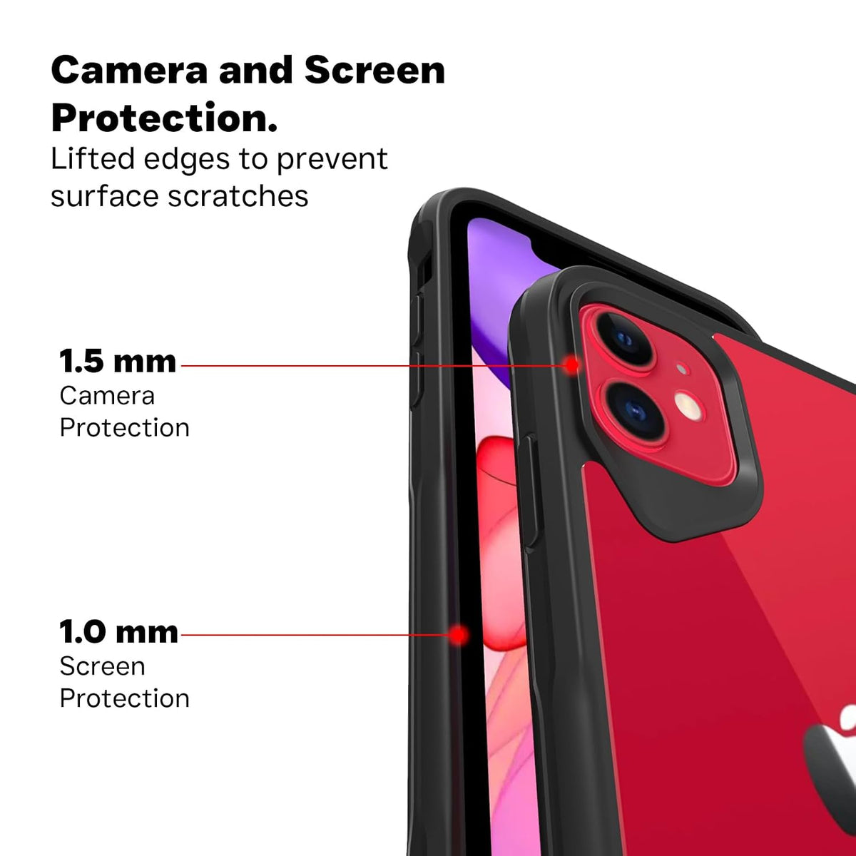 iPhone 11  Back Cover Case | Tough Hybrid - Clear Black
