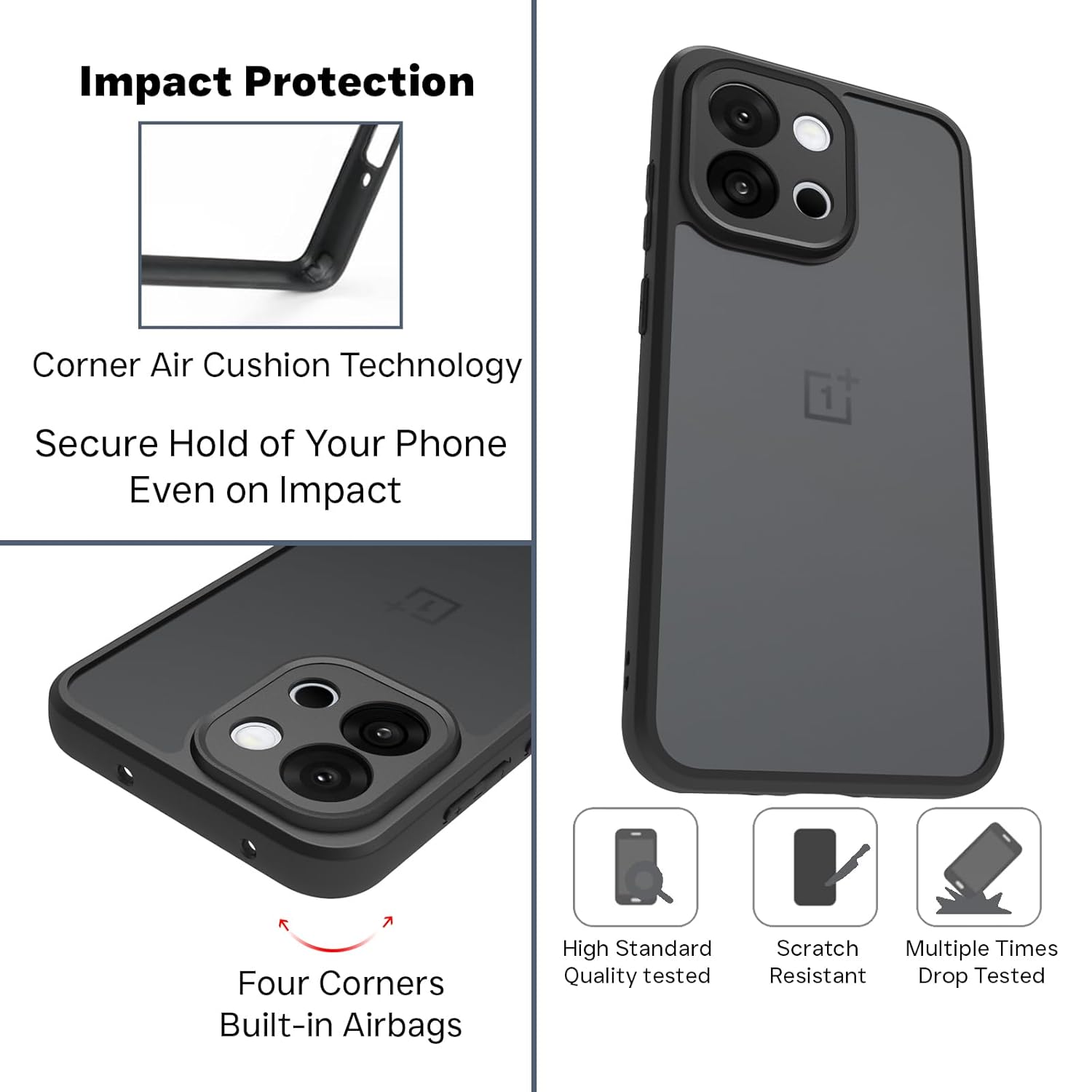 OnePlus 13s Back Cover Case | Sleek Hybrid - Matte Black