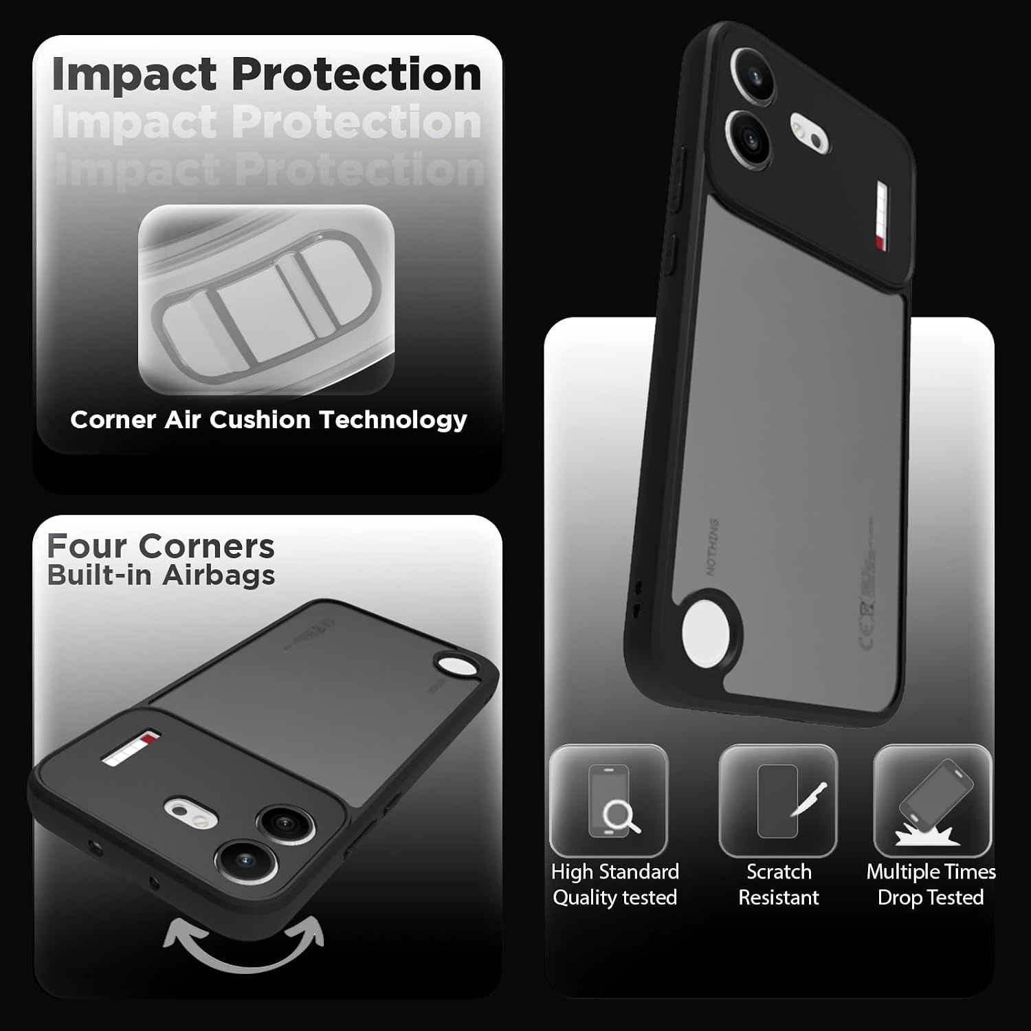 Nothing Phone 4b Back Cover Case | Sleek Hybrid - Matte Black
