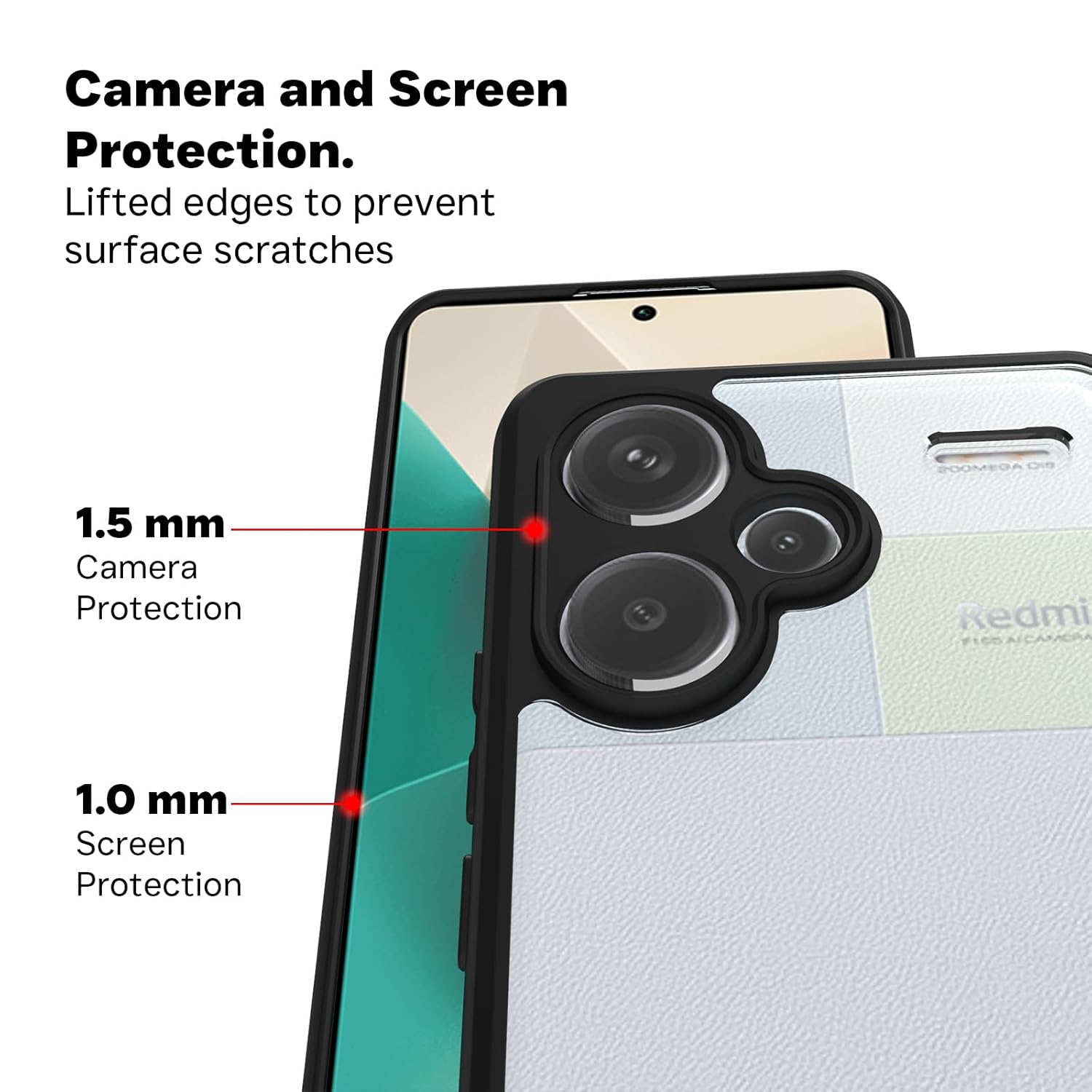 Redmi Note 13 Pro Plus 5G Back Cover Case | Clear Hybrid - Clear Black