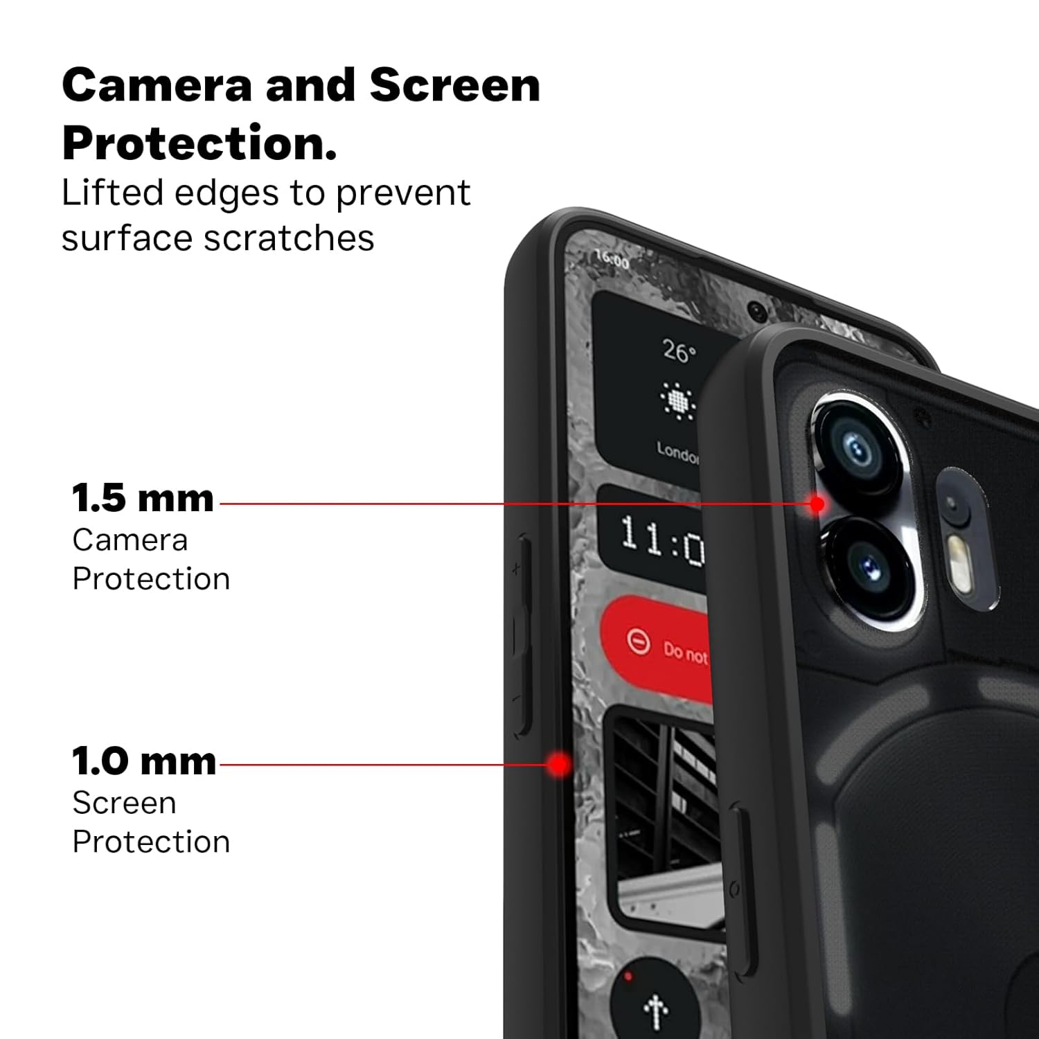 Nothing Phone 2 Back Cover Case | Sleek Hybrid - Matte Black