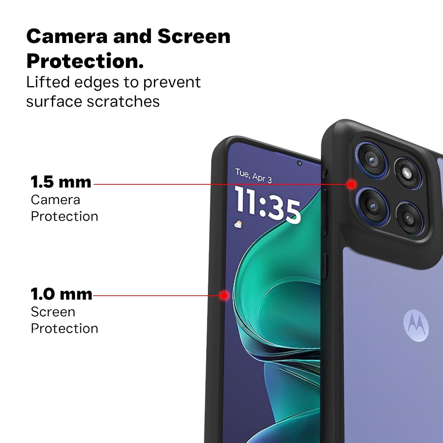 Motorola Edge 60 Stylus 5G Back Cover Case | Sleek Hybrid - Clear Black