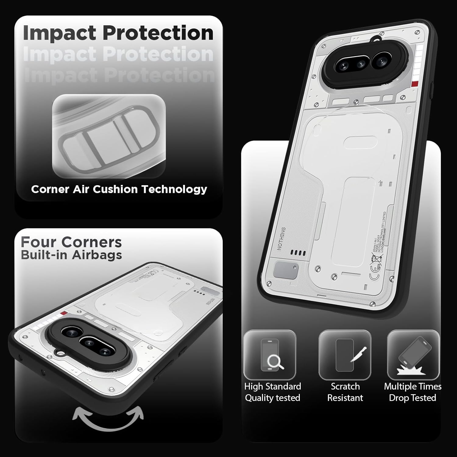 Nothing Phone 4a 5G Back Cover Case | Sleek Hybrid - Clear