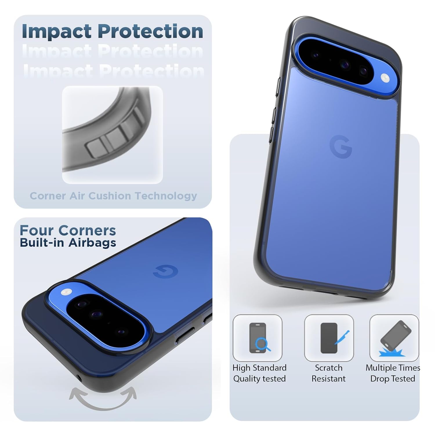 Google Pixel 10 / Pixel 10 Pro Back Cover Case | Clear Hybrid - Clear Smoke