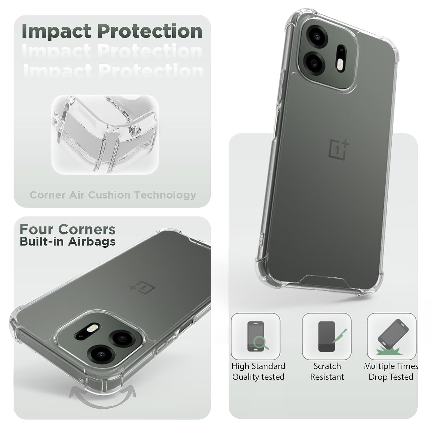 OnePlus N6 Back Cover Case | Clear Hybrid - Clear