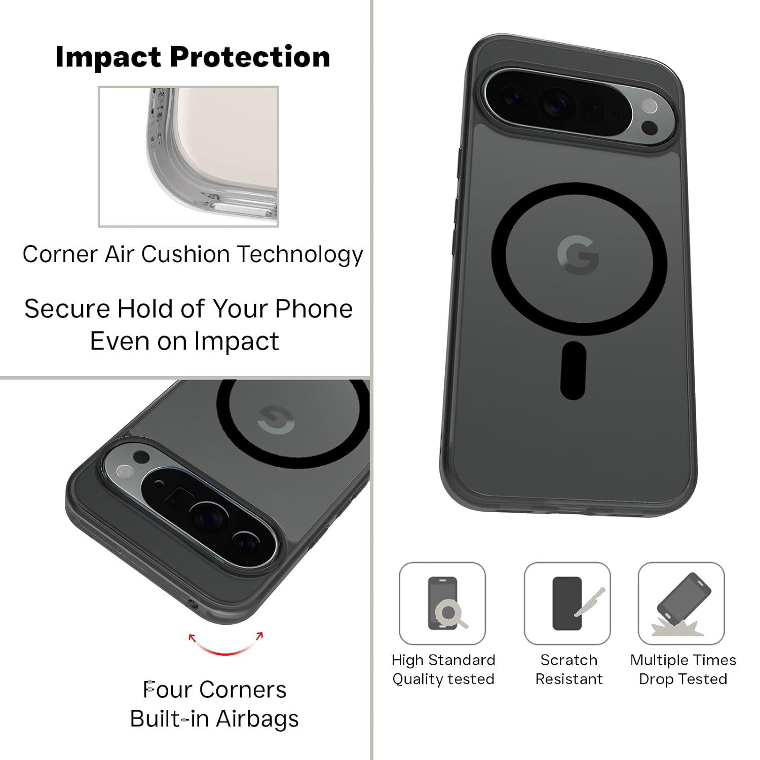 Google Pixel 10 Pro XL  Back Cover Case | Clear Hybrid - Clear Magnetic