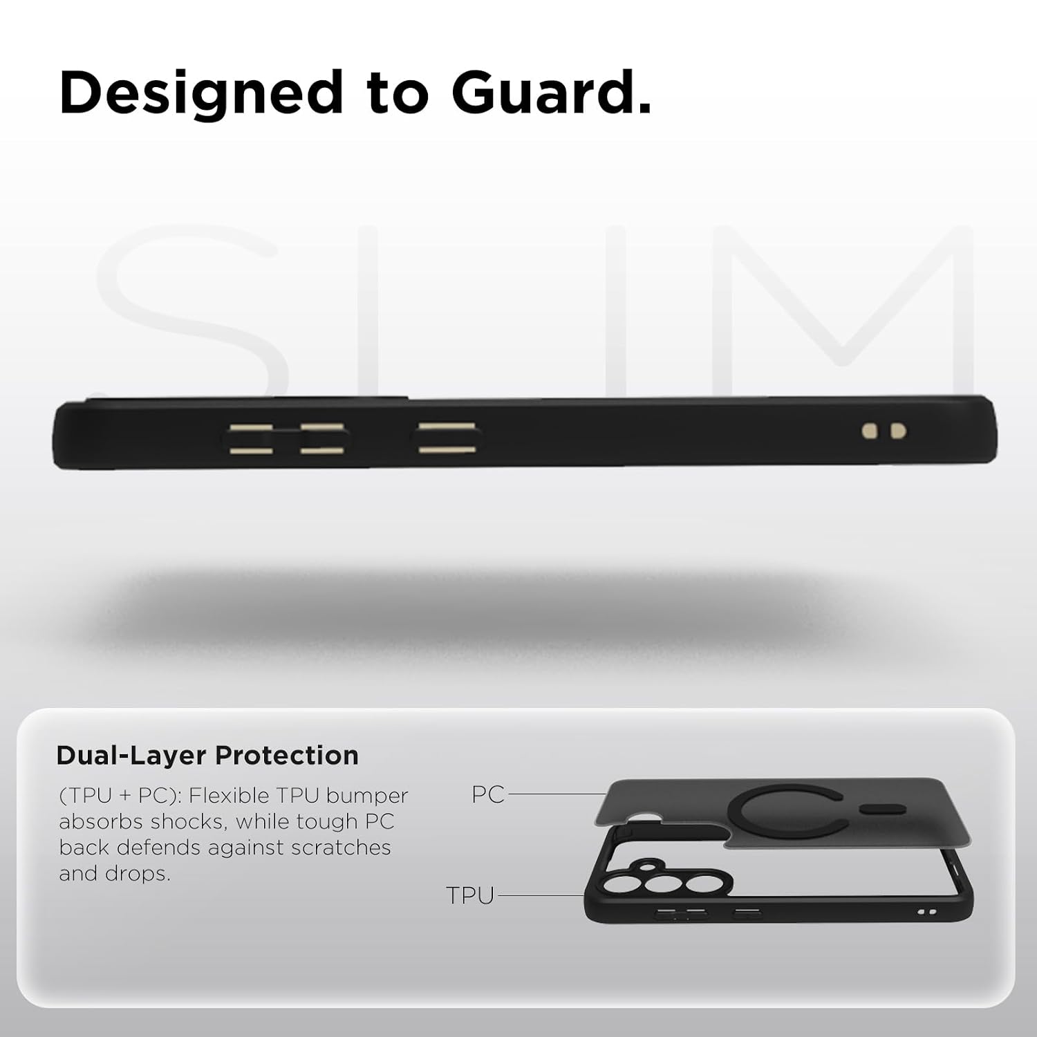Samsung Galaxy S24 Back Cover Case | Sleek Hybrid - Matte Black Magnetic