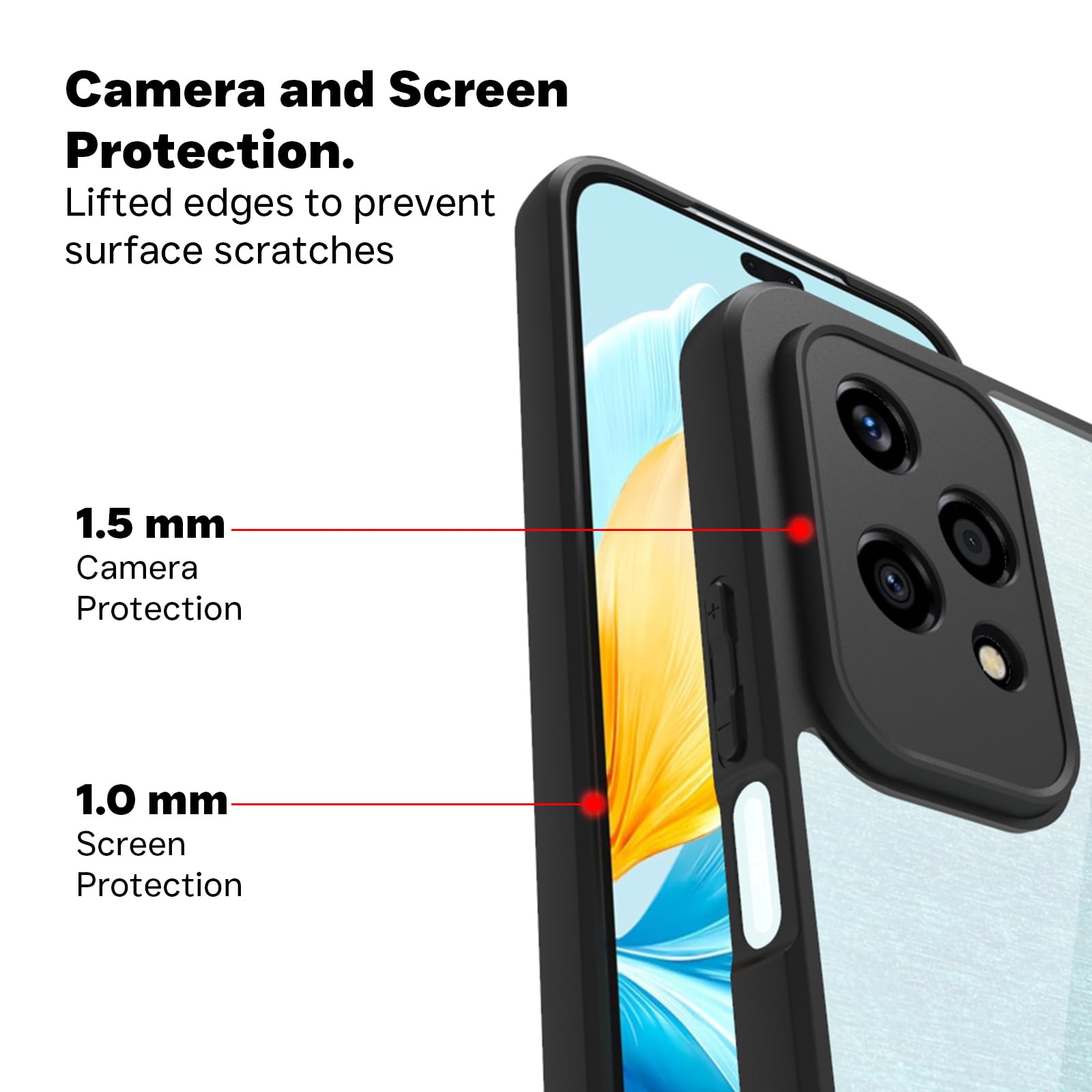 Honor 200 Lite 5G Back Cover Case | Sleek Hybrid - Clear Black