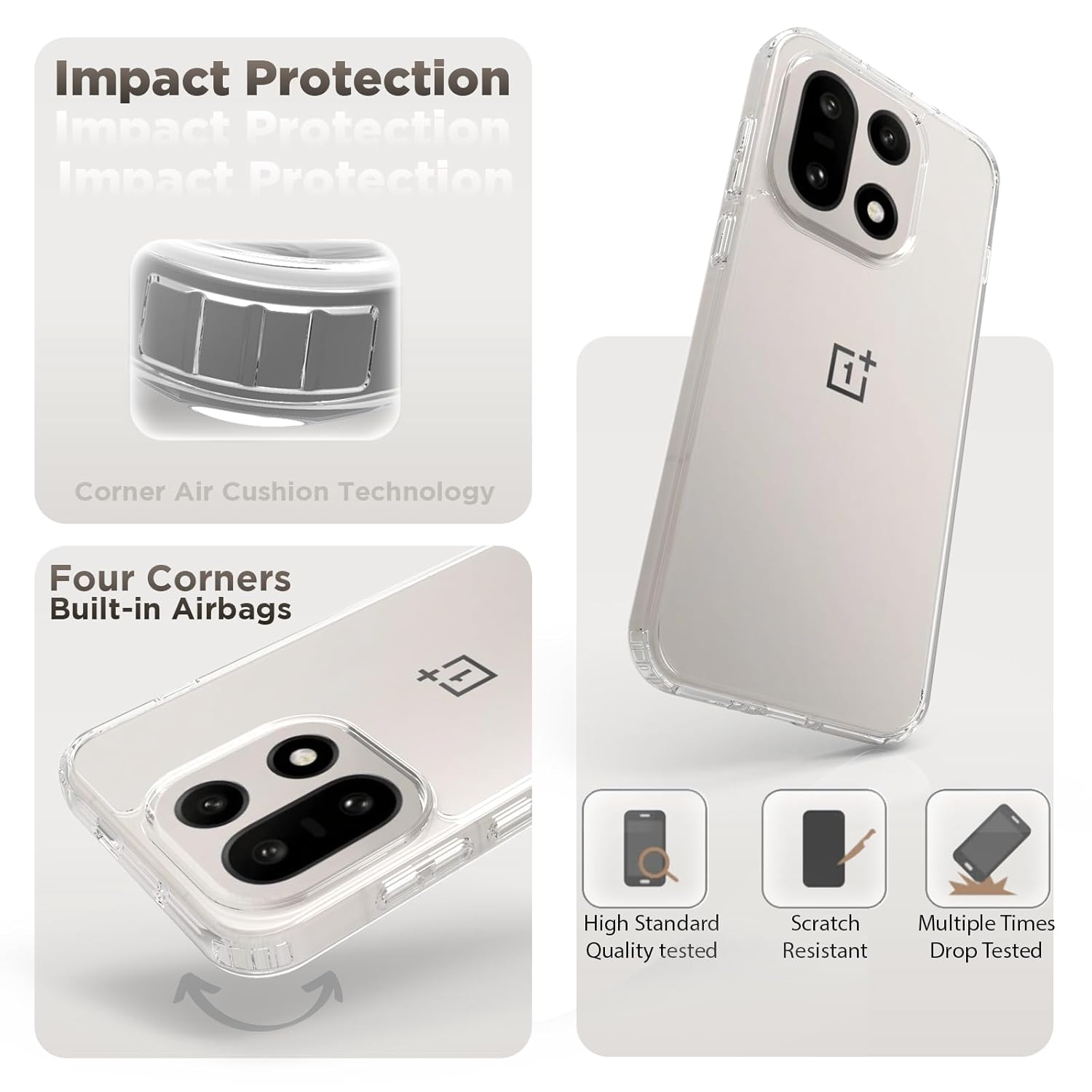 OnePlus 15 5G Back Cover Case | Clear Hybrid - Clear