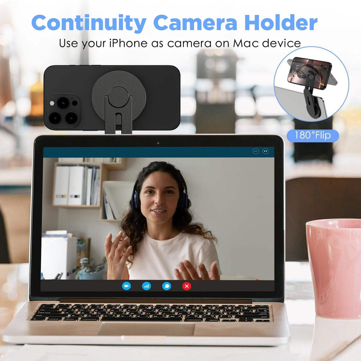 Magnetic Laptop Phone Mount | Black New