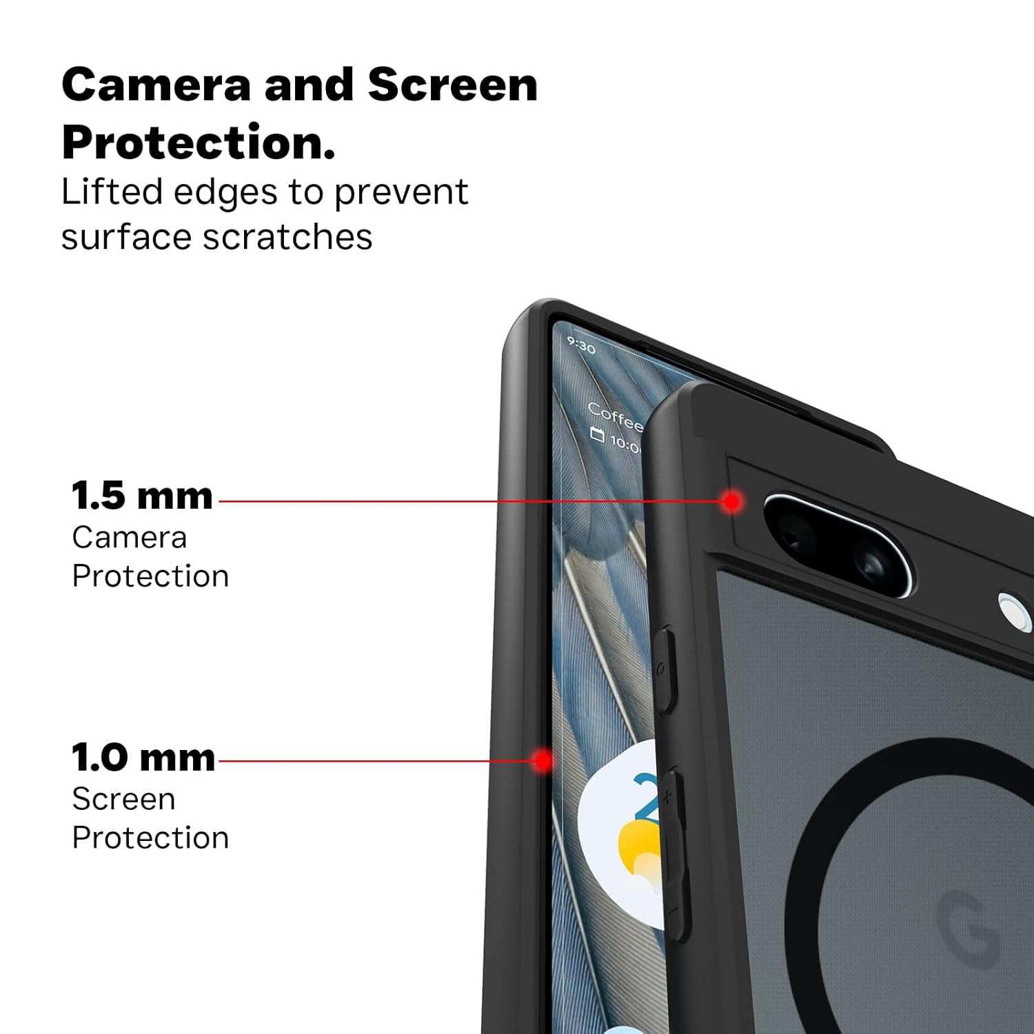 Google Pixel 7A Back Cover Case | Sleek Hybrid - Matte Black Magnetic