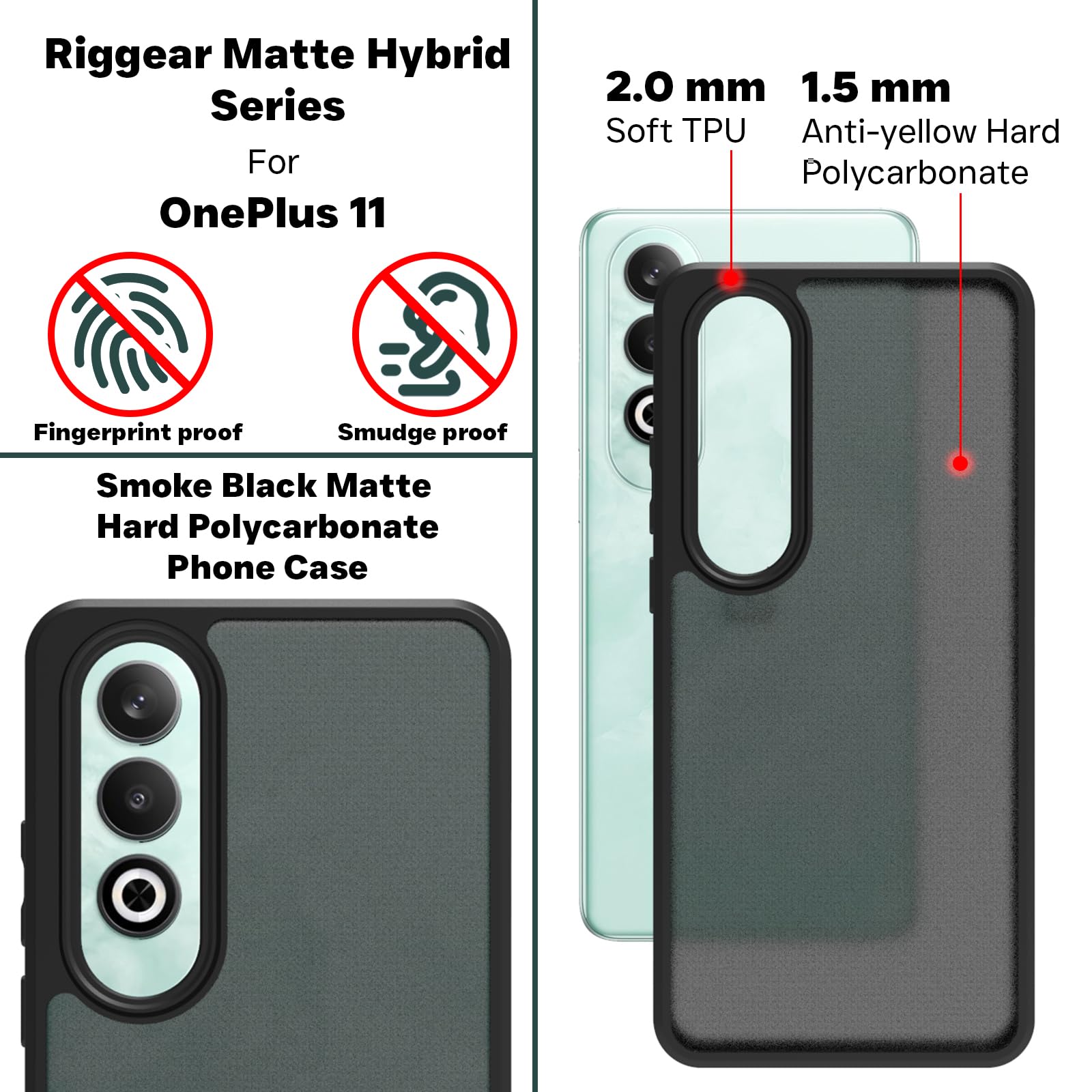 OnePlus Nord CE 4 5G Back Cover Case | Sleek Hybrid - Matte Black