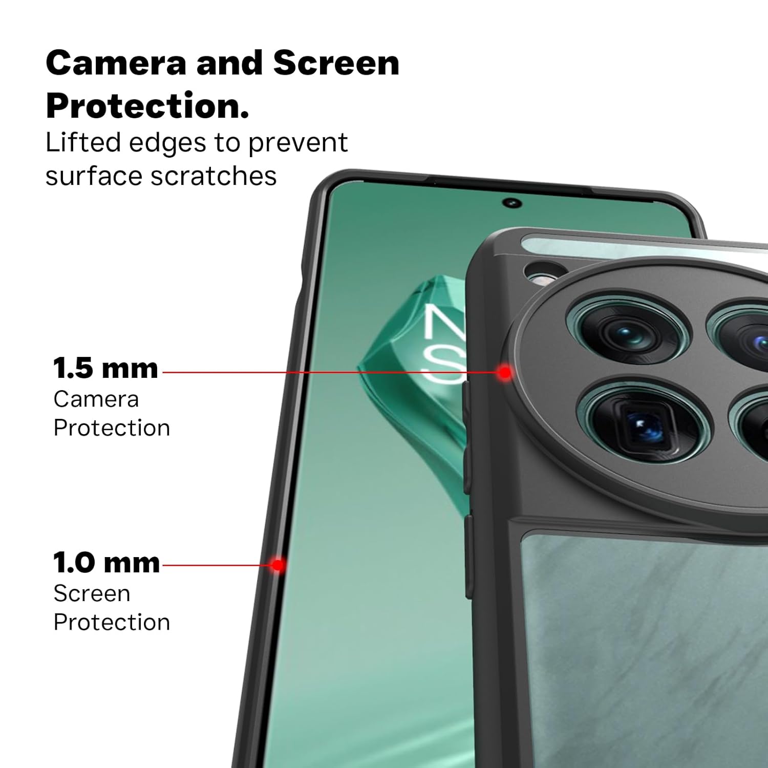 OnePlus 12 Back Cover Case | Sleek Hybrid - Clear Black