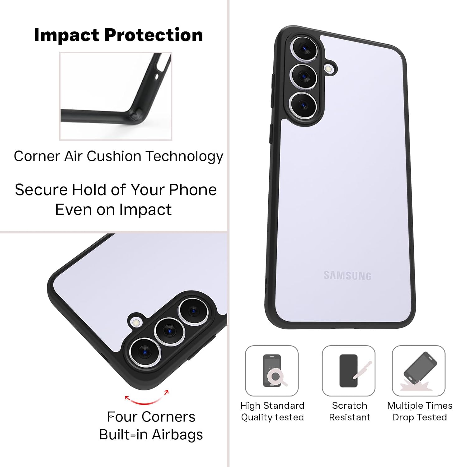 Samsung Galaxy S25 FE Back Cover Case | Sleek Hybrid - Clear