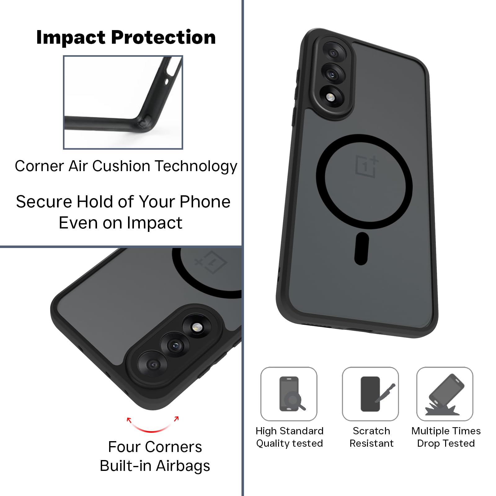 OnePlus Nord 5 5G Back Cover Case | Sleek Hybrid - Matte Black Magnetic