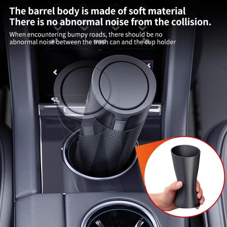 Car Trash Can | Mini Waterproof Cup Holder Dustbin - Black