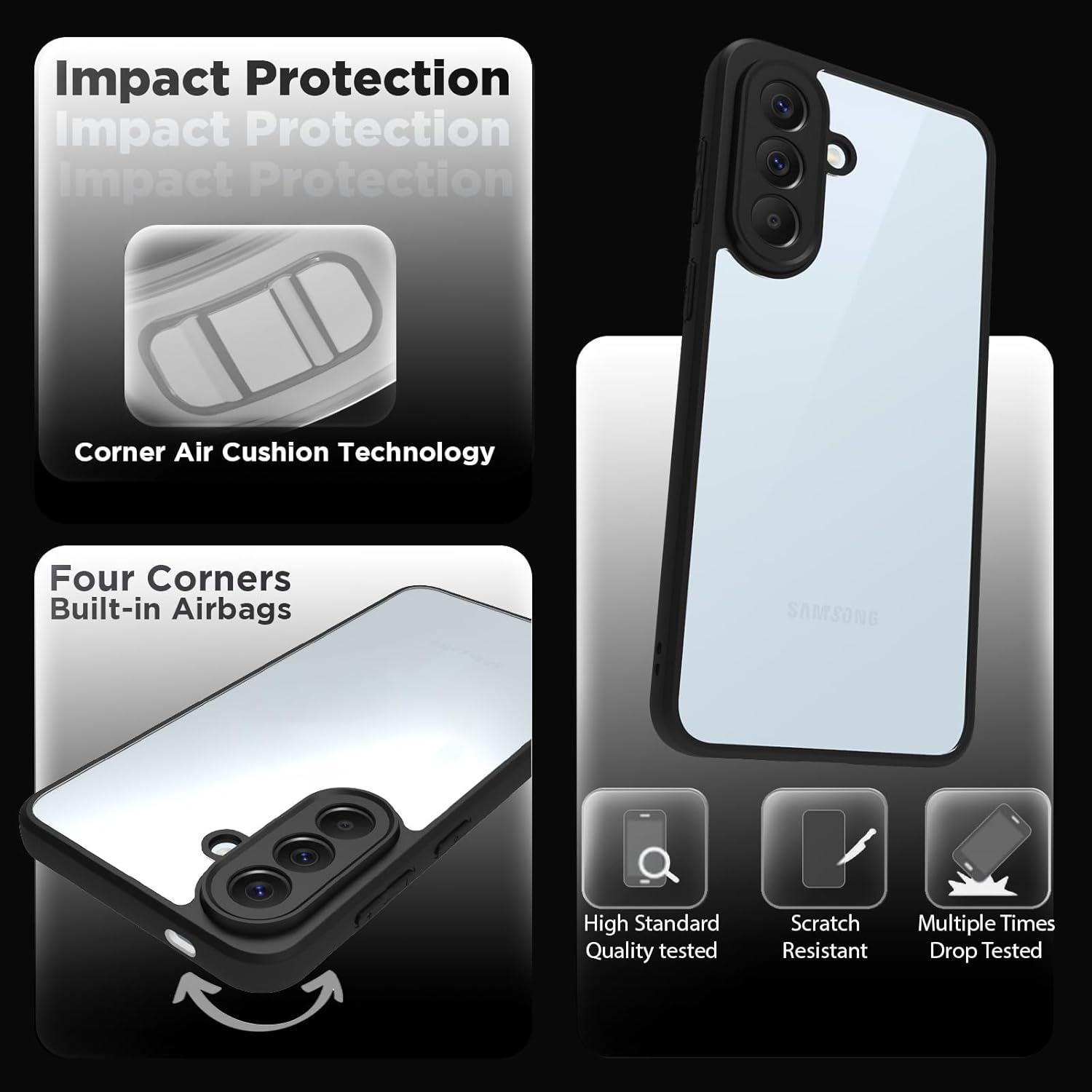Samsung Galaxy A57 5G Back Cover Case | Sleek Hybrid - Clear