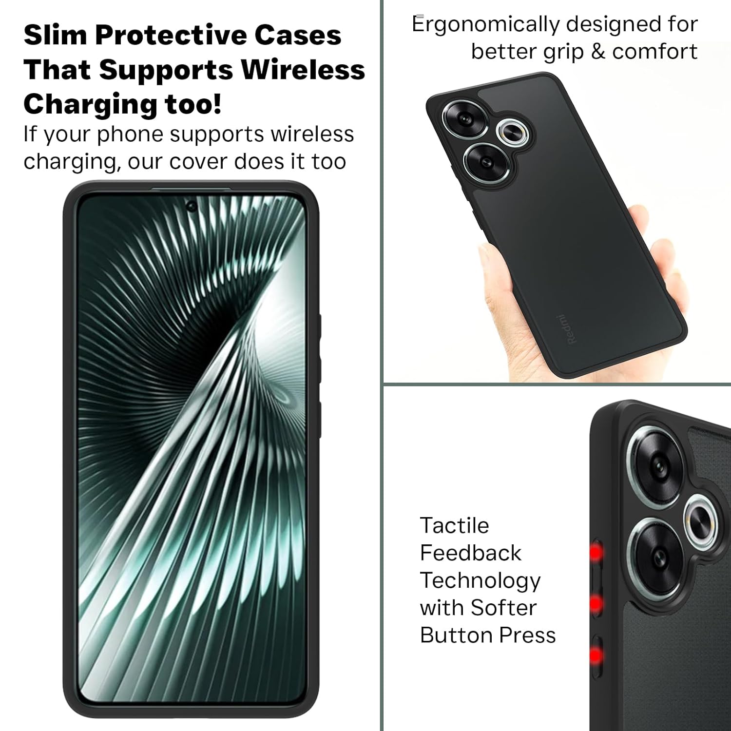 Poco F6 5G Back Cover Case | Sleek Hybrid - Matte Black