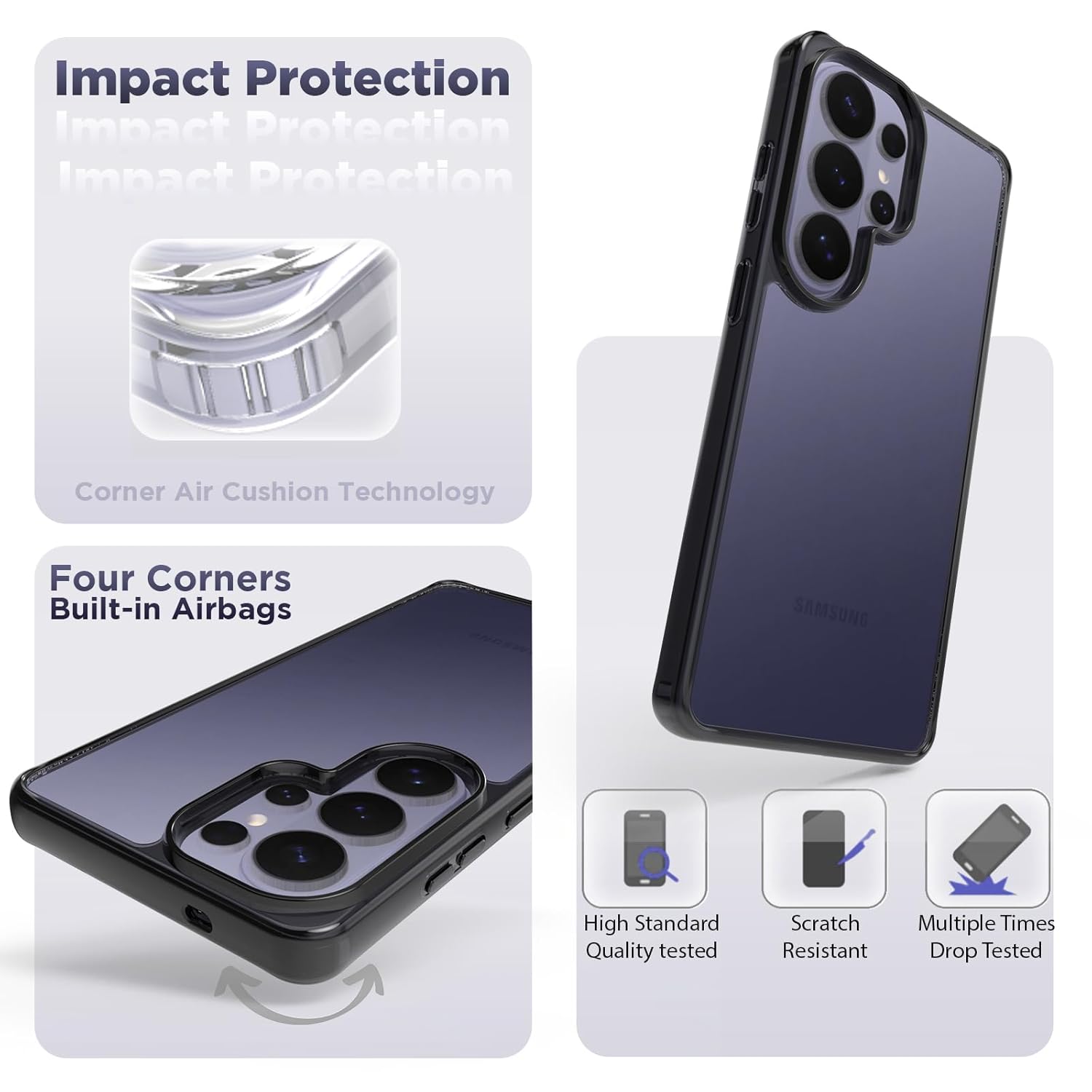 Samsung Galaxy S26 Ultra Back Cover Case | Clear Hybrid - Clear Black