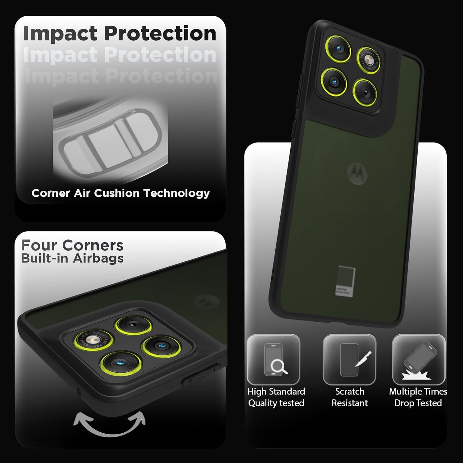 Moto Edge 70 5G Back Cover Case | Sleek Hybrid - Matte Black