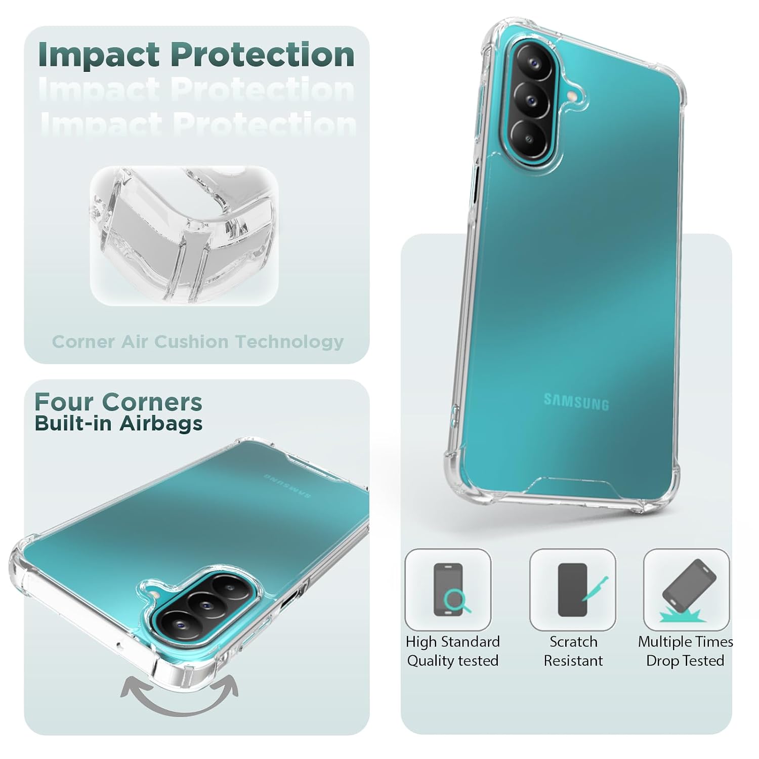 Samsung Galaxy M47 Back Cover Case | Clear Hybrid - Clear