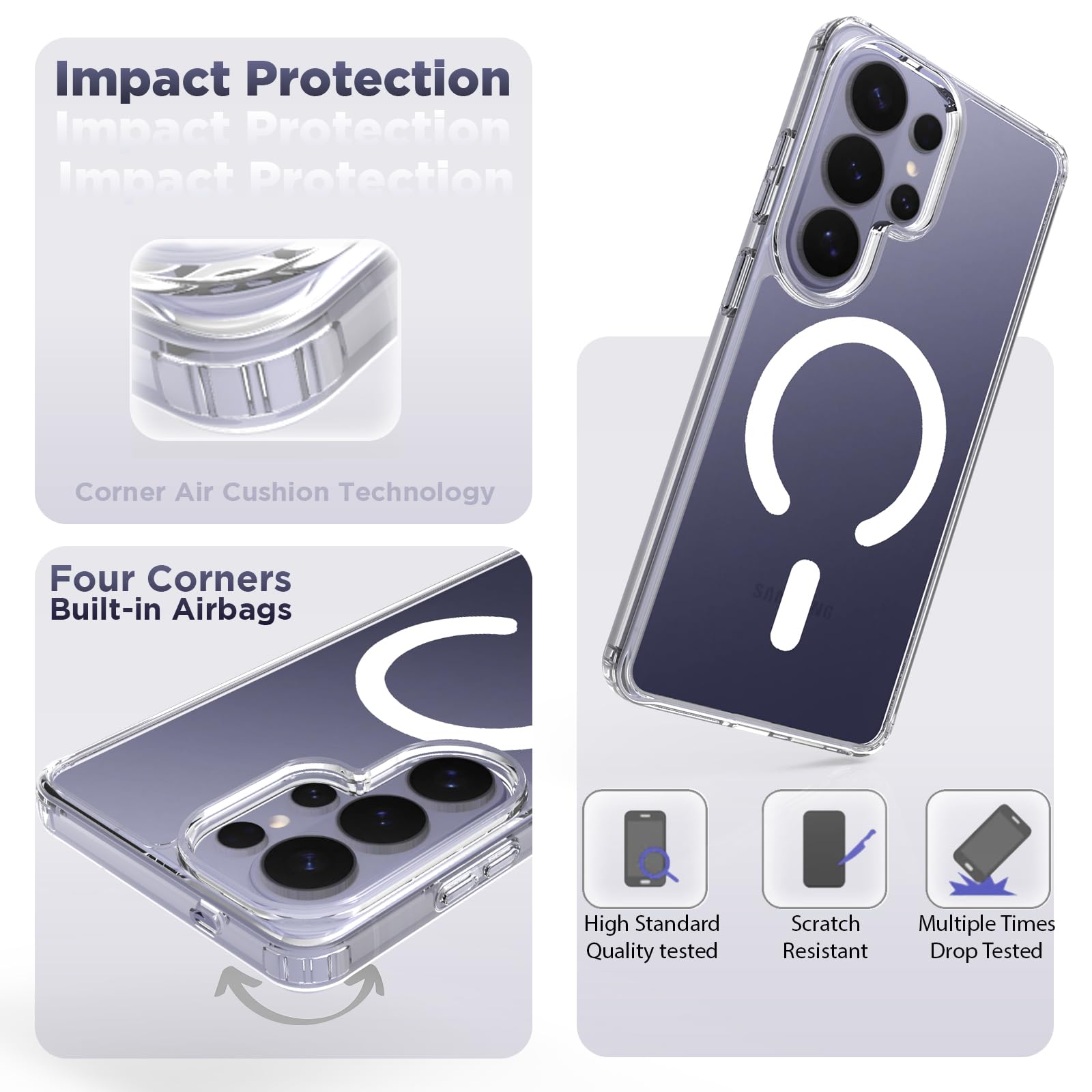 Samsung Galaxy S26 Ultra Back Cover Case | Clear Hybrid - Clear Magnetic