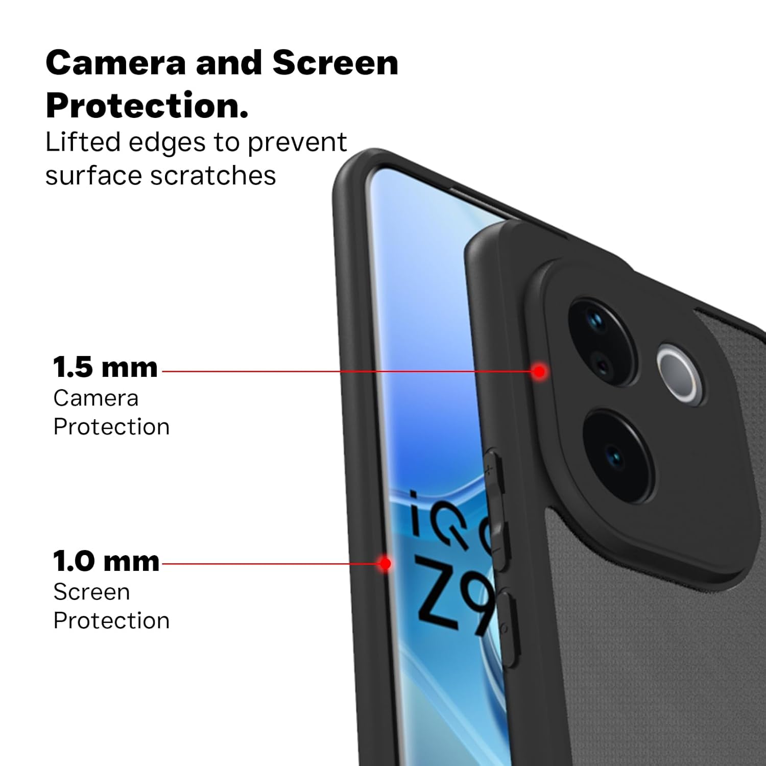 iQOO Z9s Pro 5G / Vivo T3 Pro 5G Back Cover Case | Sleek Hybrid - Matte Black