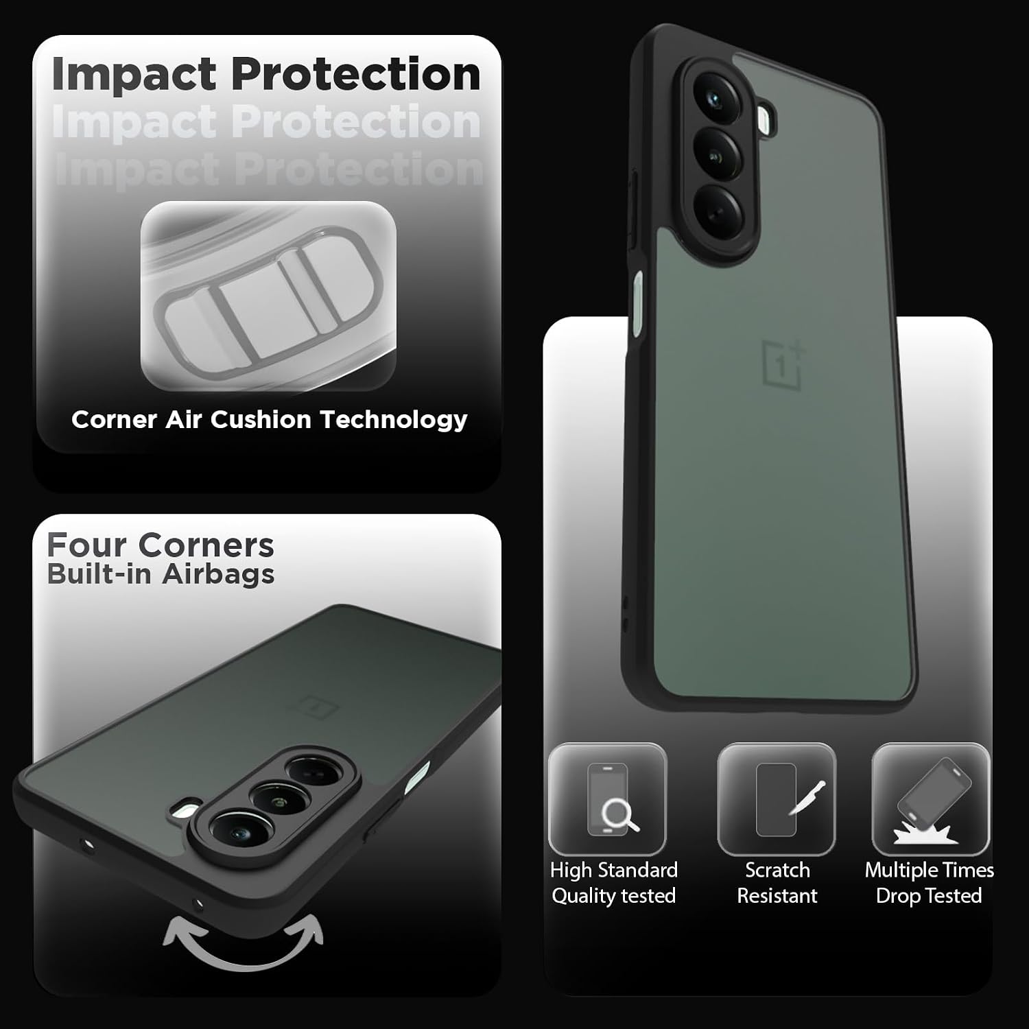 OnePlus Nord CE6 Lite 5G Back Cover Case | Sleek Hybrid - Matte Black