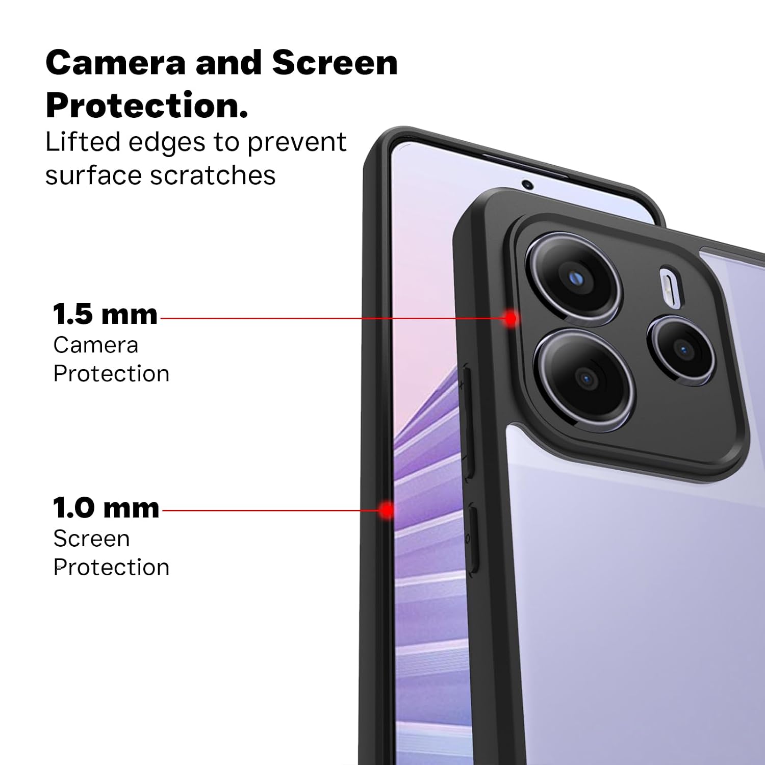 Redmi Note 14 5G Back Cover Case | Sleek Hybrid - Clear