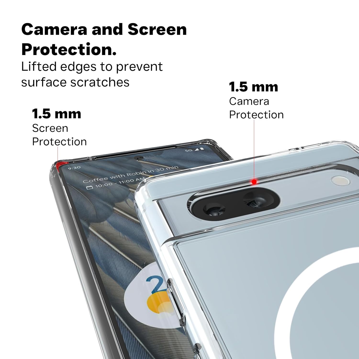 Google Pixel 7A Back Cover Case | Clear Hybrid - Clear Magnetic