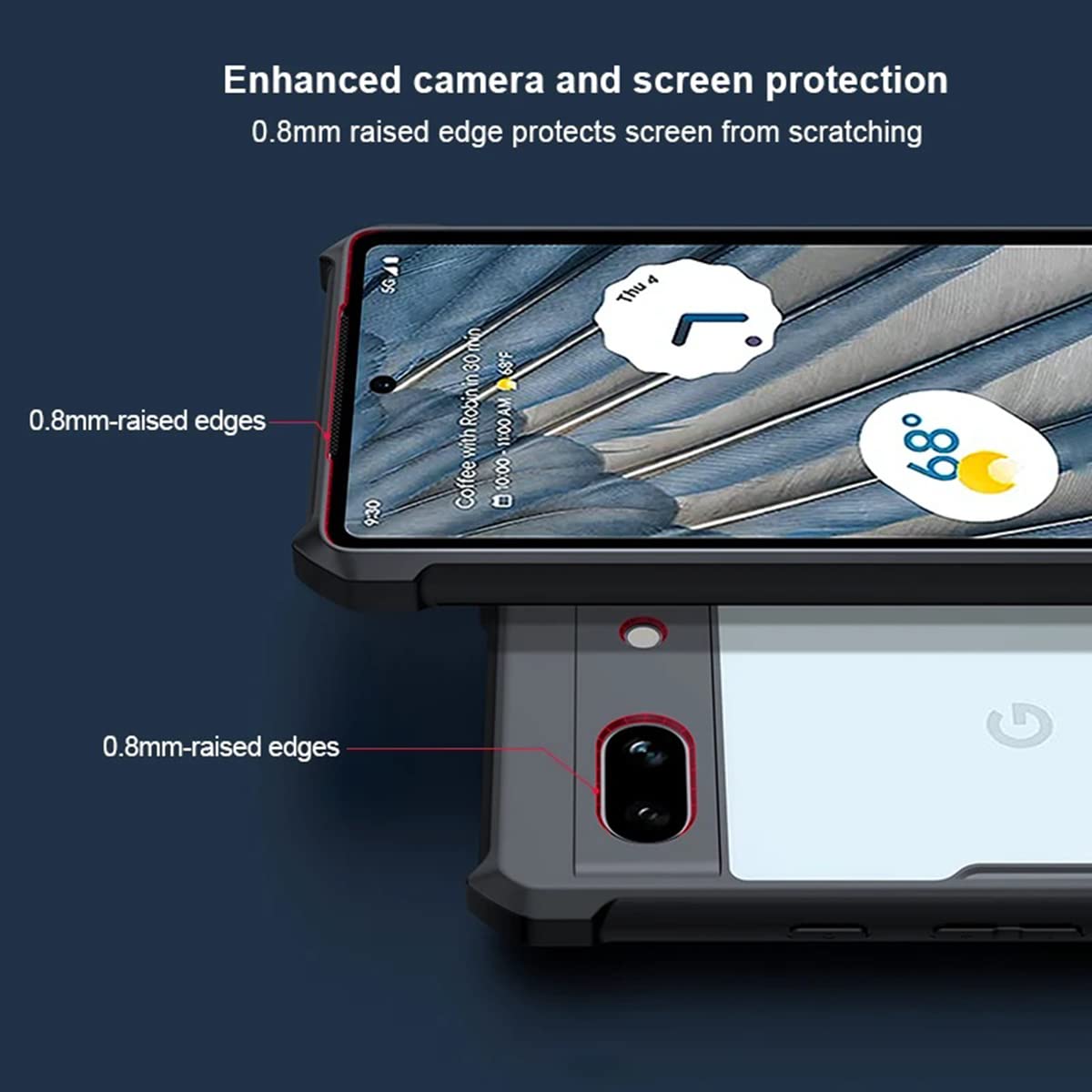 Google Pixel 7A Back Cover Case |  XUNDD  - Clear Black