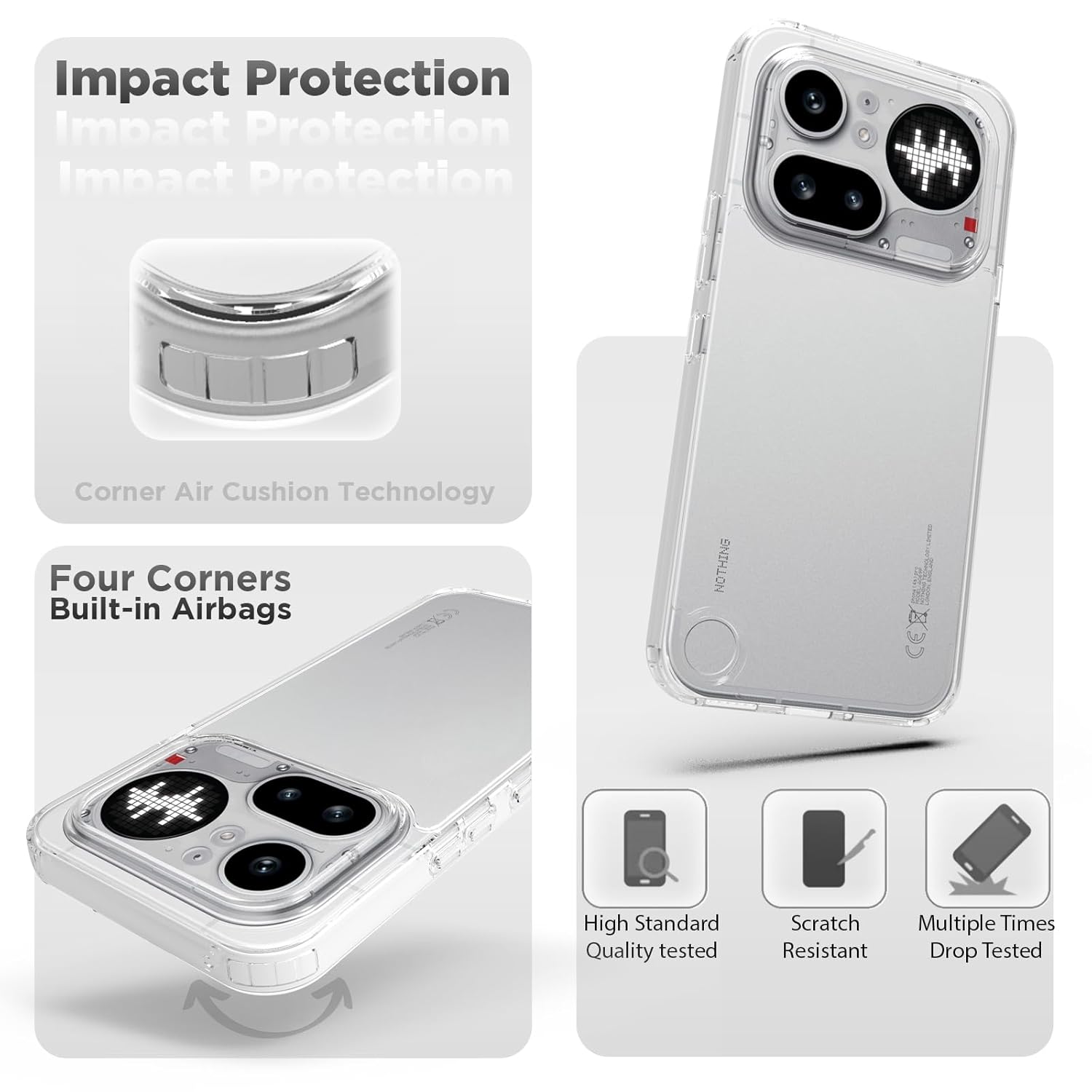 Nothing Phone 4a Pro 5G Back Cover Case | Clear Hybrid - Clear