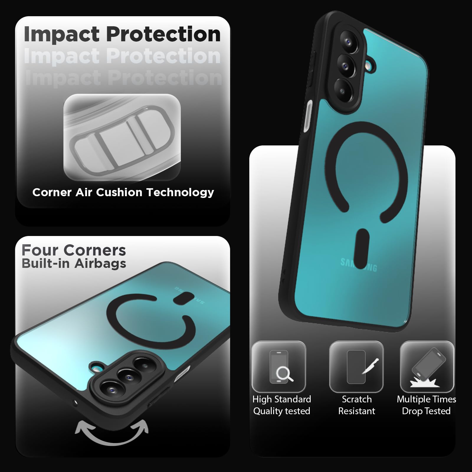 Samsung Galaxy F70 Pro Back Cover Case | Sleek Hybrid - Clear Hybrid Magnetic