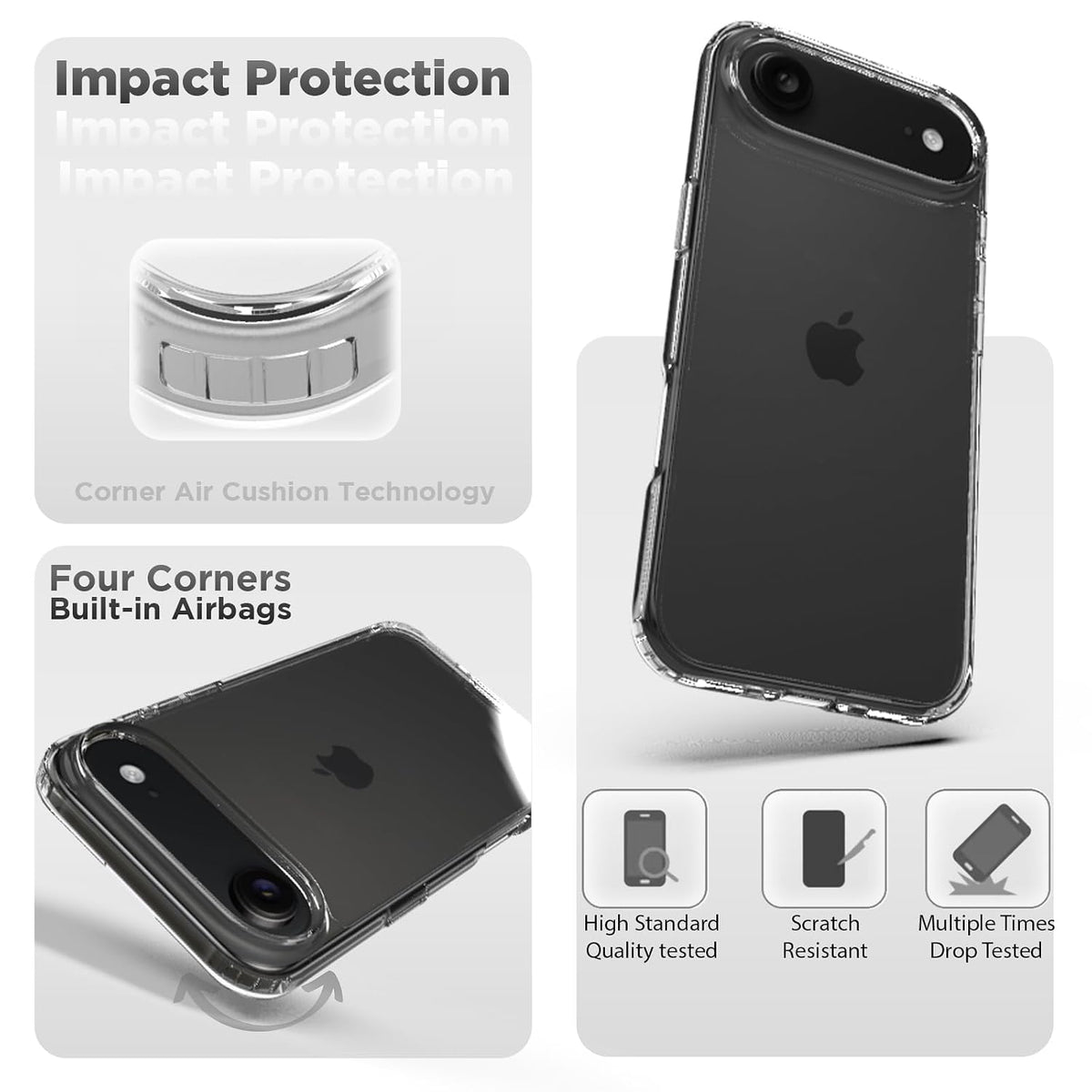 iPhone 17 Air Back Cover Case | Clear Hybrid - Clear