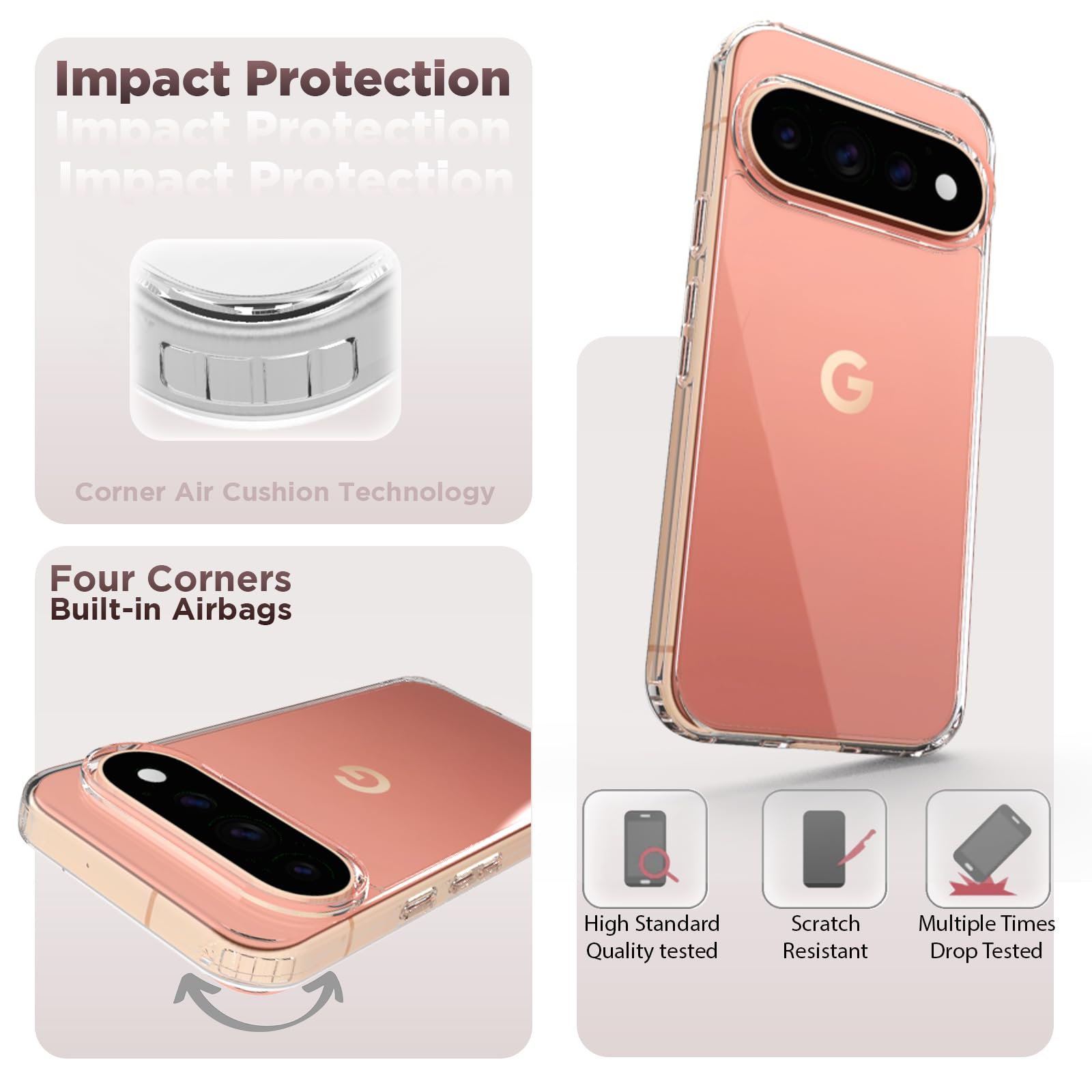 Google Pixel 11 / Pixel 11 Pro Back Cover Case | Clear Hybrid - Clear