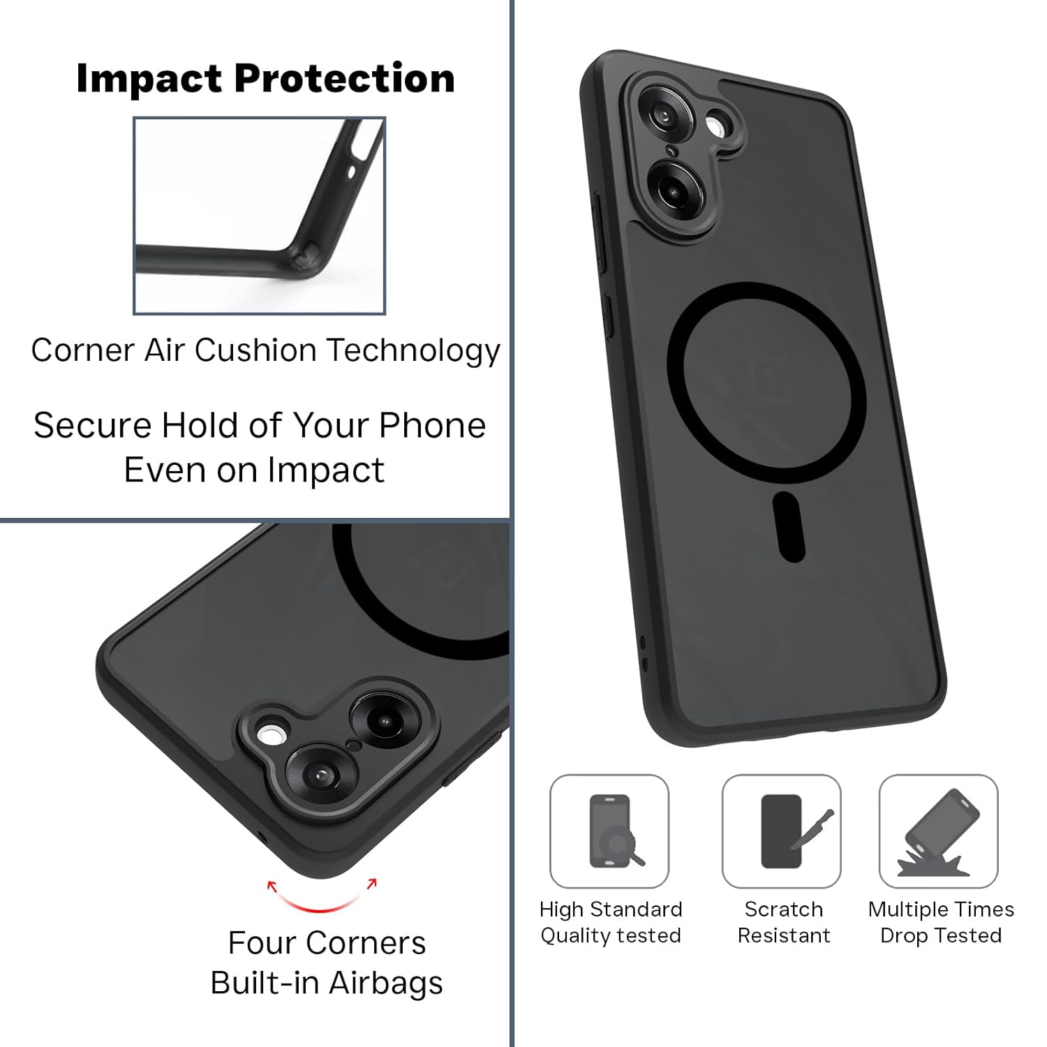 OnePlus Nord CE5 / Nord CE 5 5G Back Cover Case | Sleek Hybrid - Matte Black Magnetic