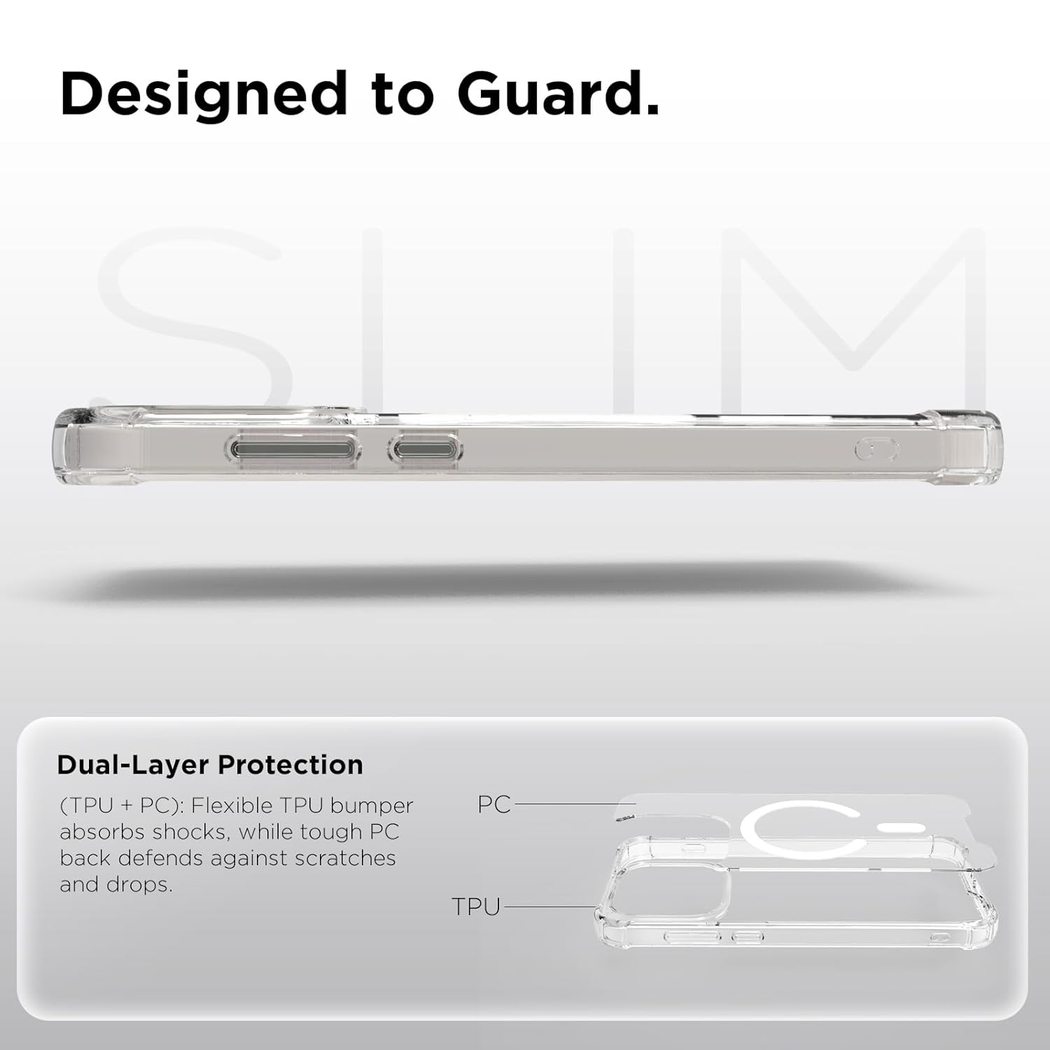 OnePlus 15 5G Back Cover Case | Clear Hybrid - Clear Smoke Magnetic