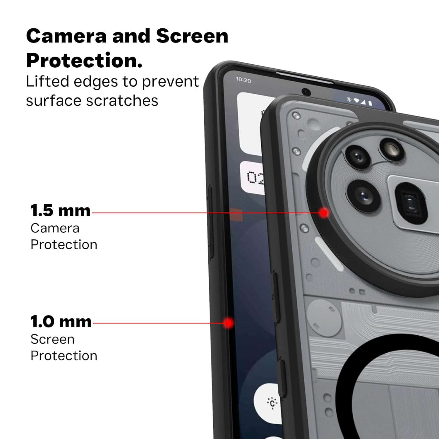 Nothing Phone 3a Pro Back Cover Case | Clear Hybrid - Clear Black Magnetic